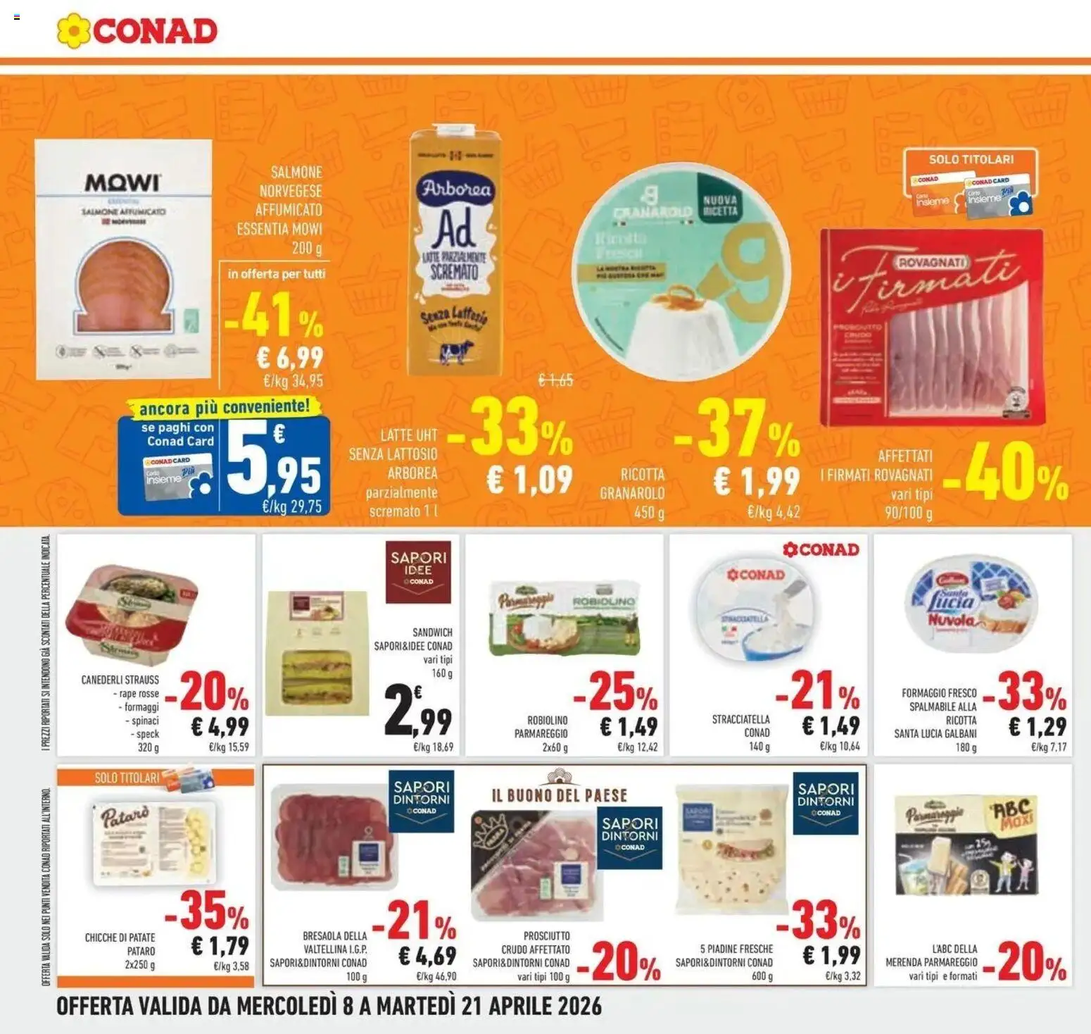 Volantino Conad del 08.04.2026 | Pagina: 18 | Prodotti: Speck, Patate, Prosciutto, Ricotta
