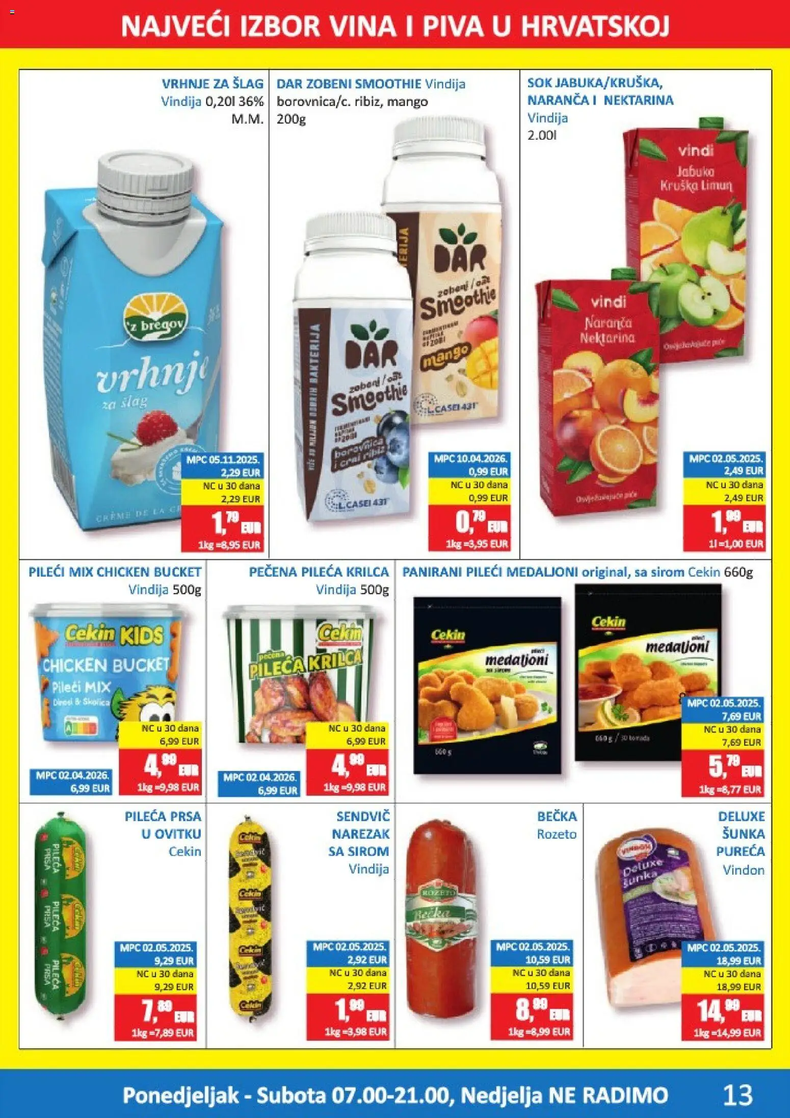 Vrutak katalog | vrijedi od 08.06.2026 | Stranica: 13 | Proizvodi: Vrhnje za šlag, Sok, Limun, Šlag