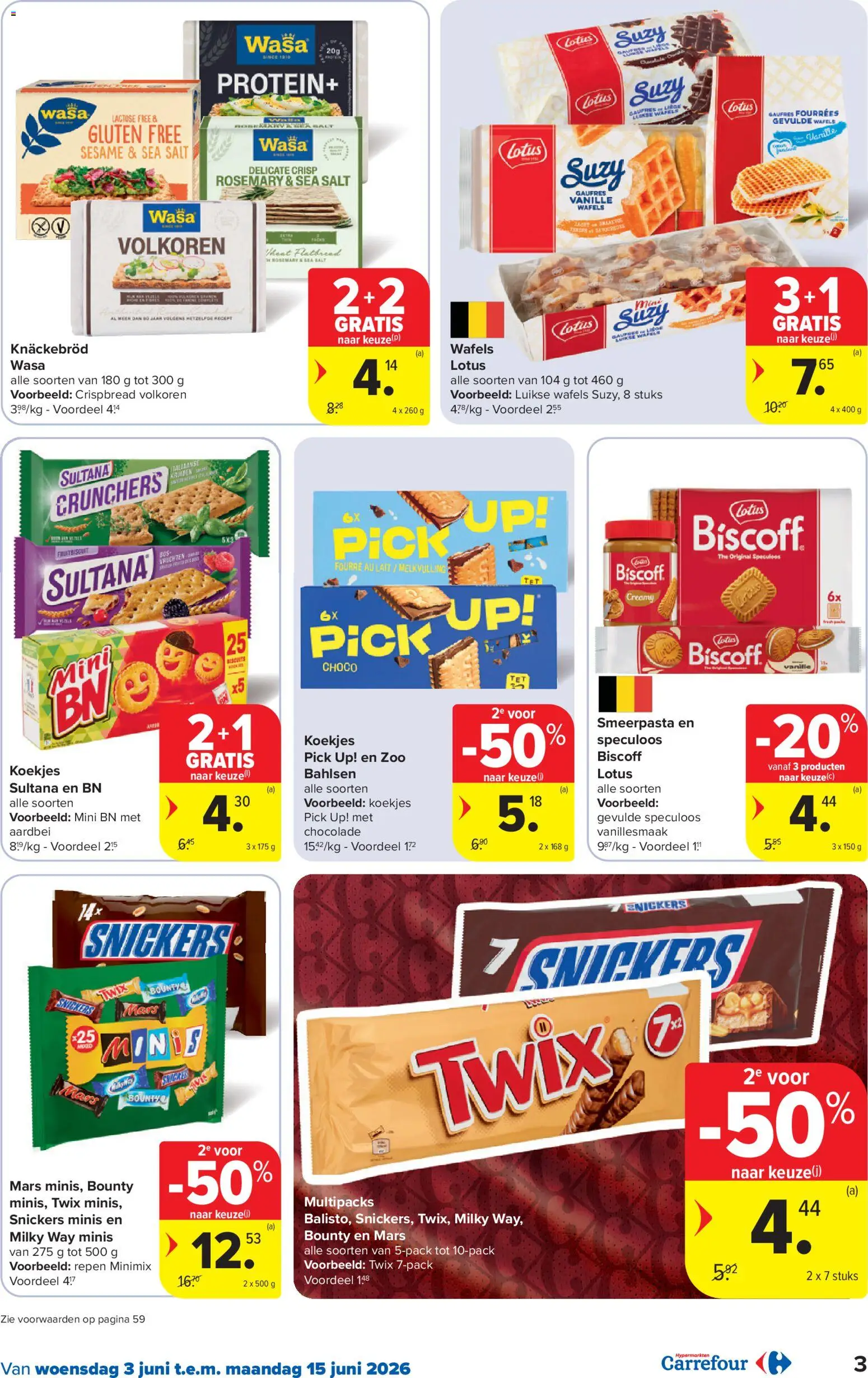 {H1} | Pagina: 3 | Producten: Wafels, Twix, Snickers, Repen