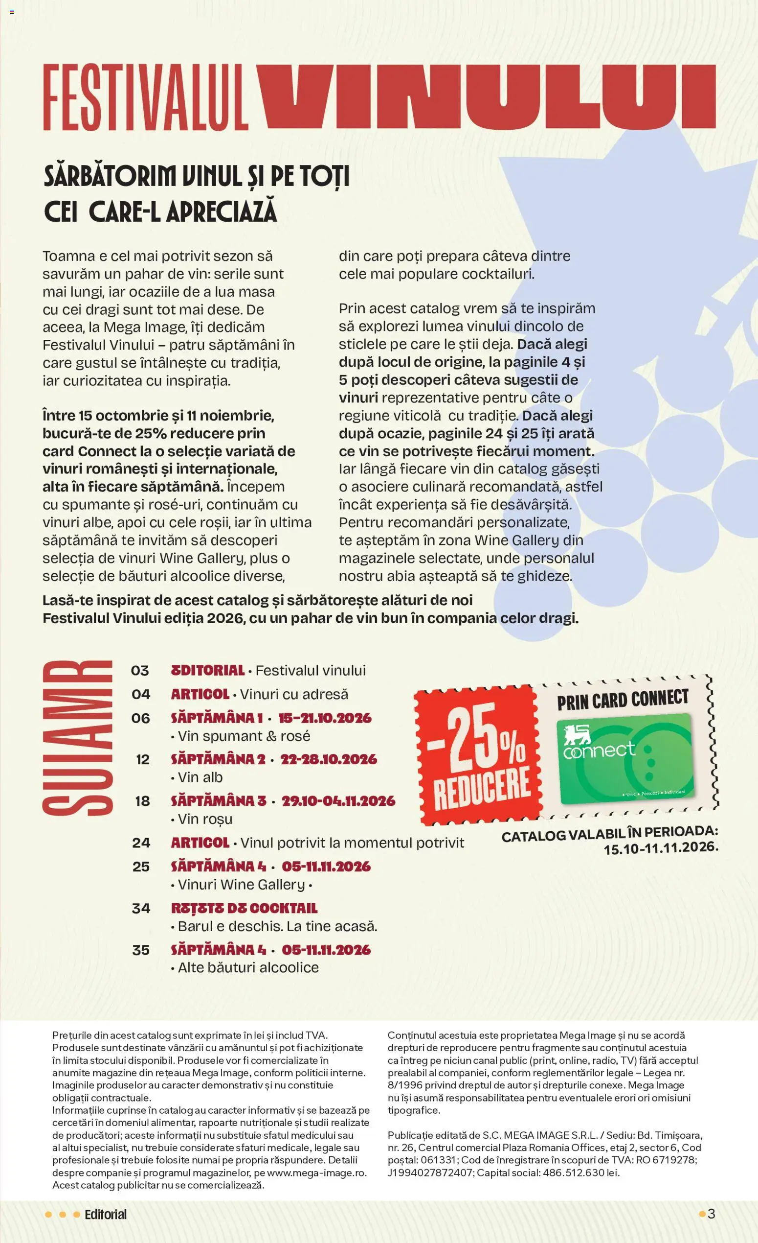 Noul catalog Mega Image – valabil de la 15.10.2026 | Pagină: 3 | Produse: Vin rosu, Masă, Vin spumant, Cocktail