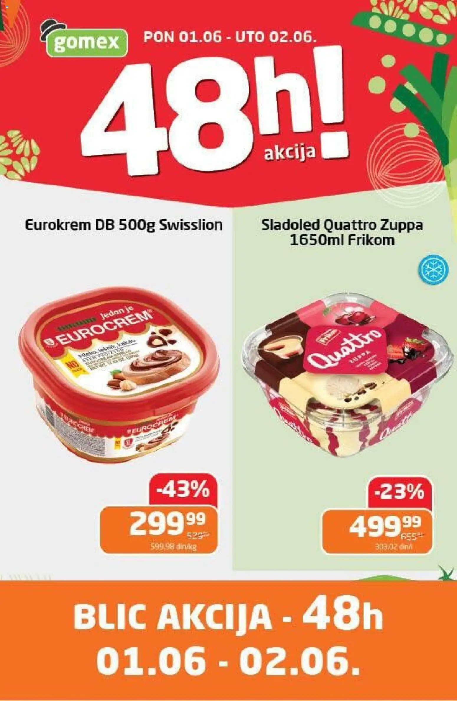 Gomex katalog - važi od 01.06.2026 | Strana: 1 | Proizvode: Sladoled, Eurocrem