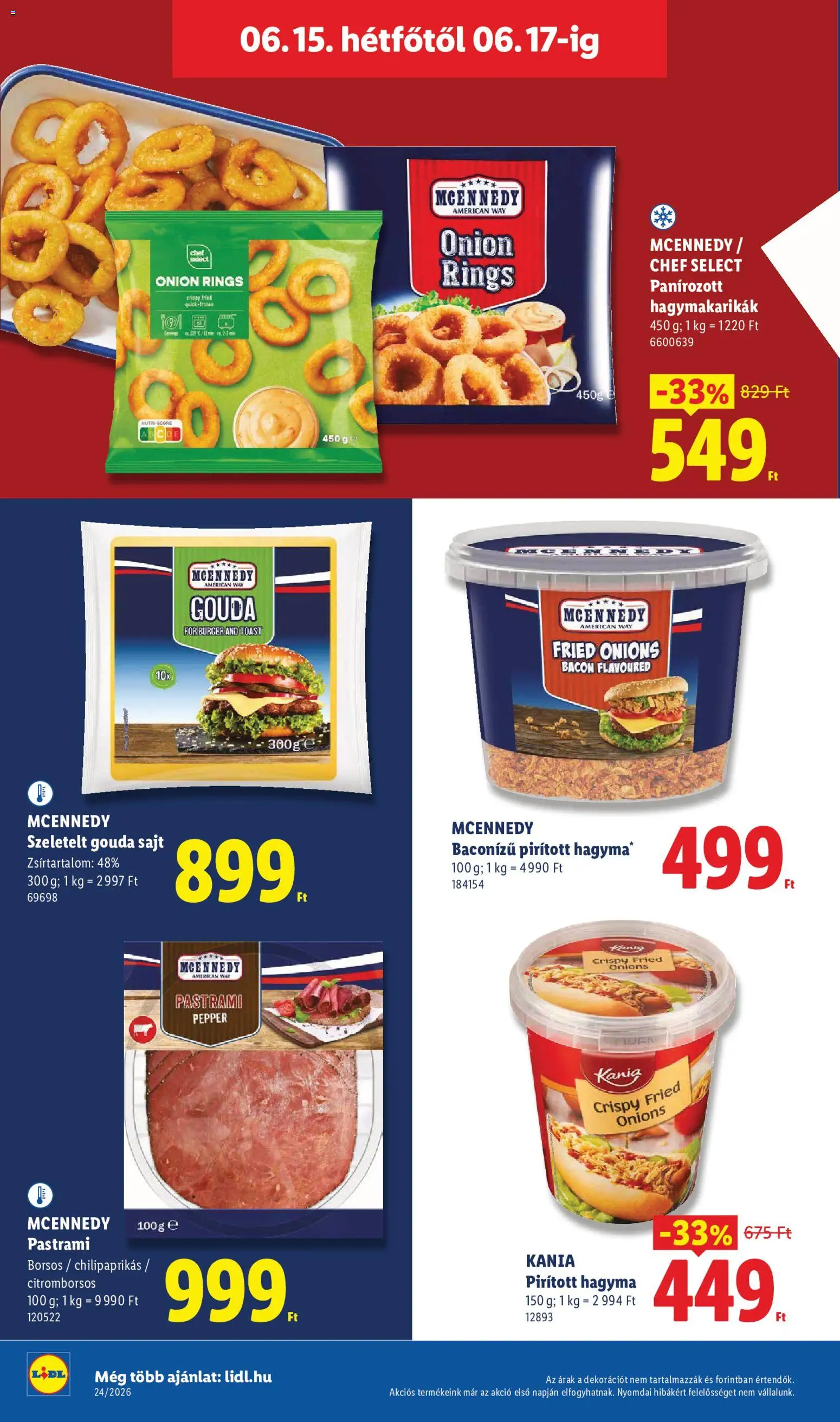 Lidl akciós ujság - amely érvényes a következő dátumtól: 11.06.2026 | Oldal: 80 | Termékek: Gouda, Bacon, Sajt, Hagyma