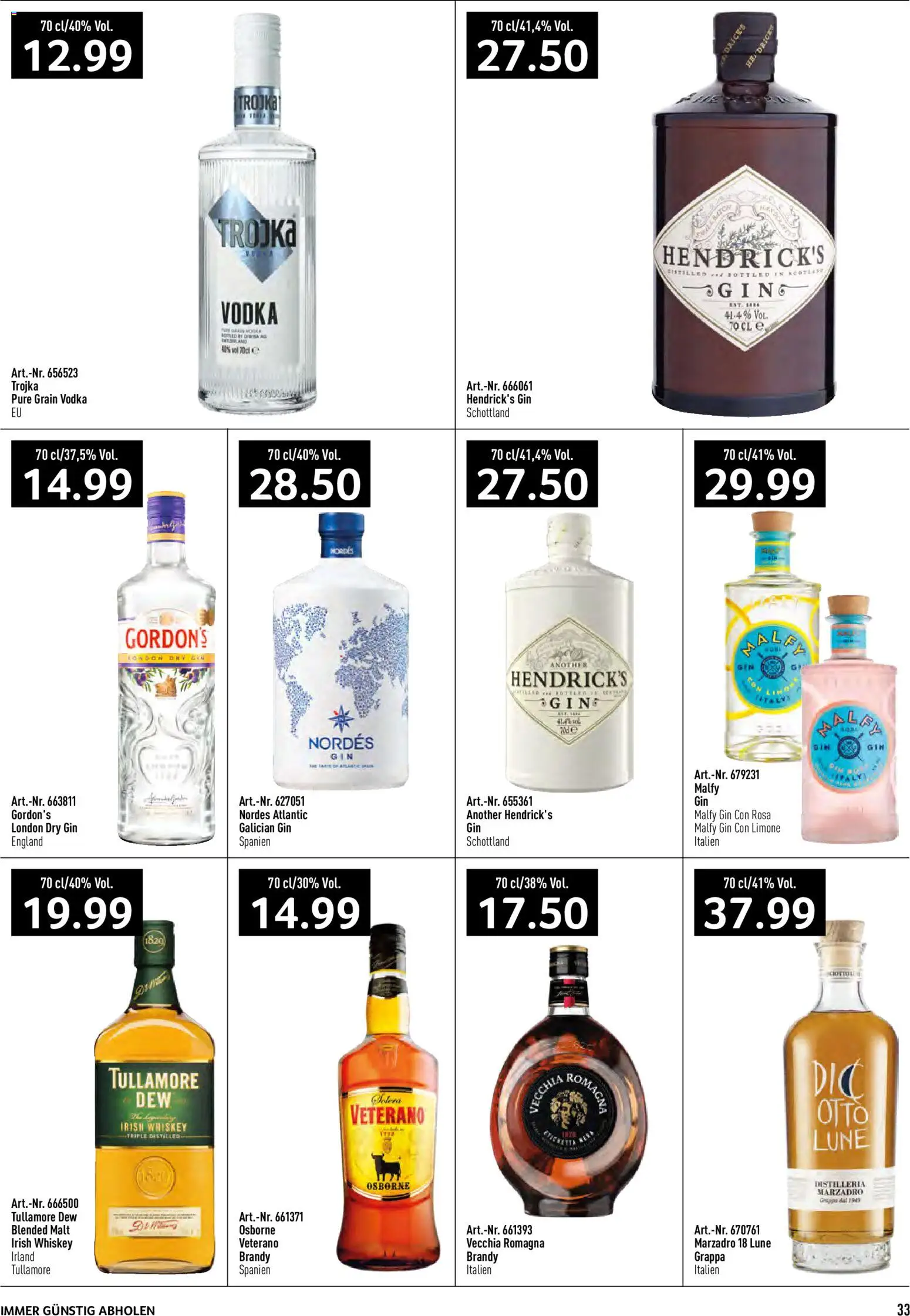 Prodega aktionen – gültig ab 17.08.2026 | Seite: 33 | Produkte: Malfy Gin, Gin, Whiskey
