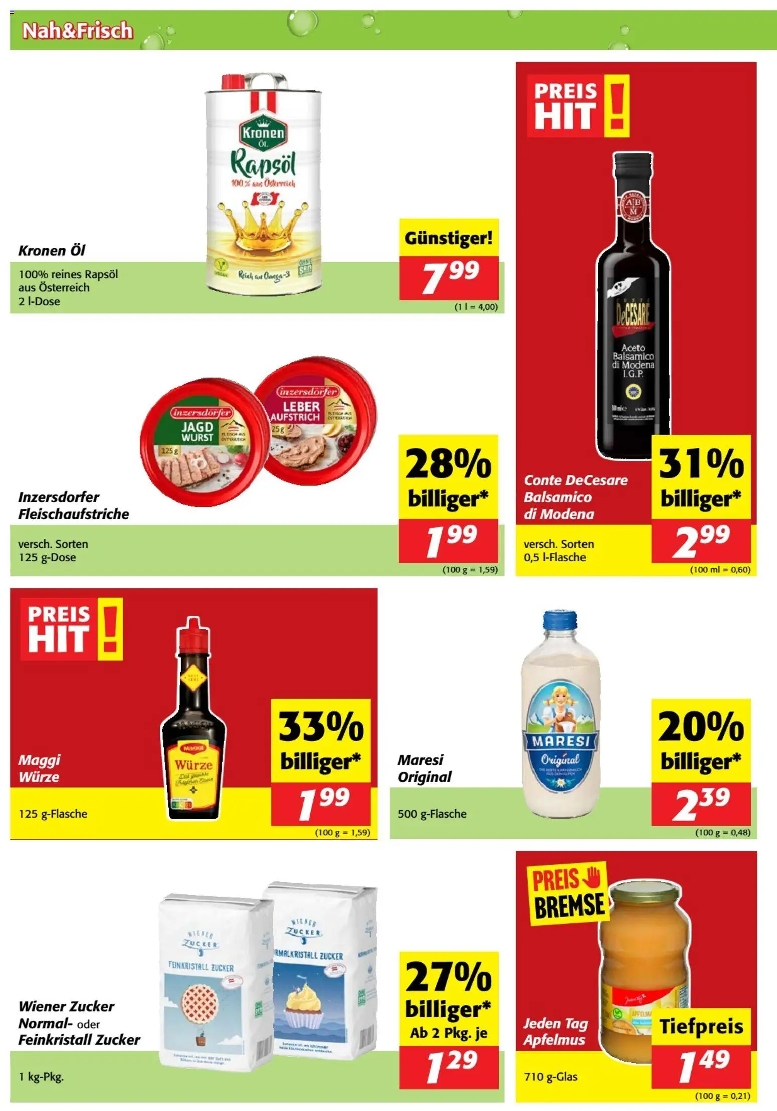 Nah und Frisch Flugblatt gültig ab 15.07.2026 | Seite: 8 | Produkte: Zucker, Wurst, Öl