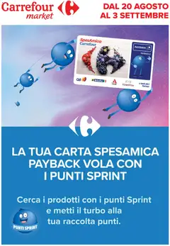 Anteprima del volantino Carrefour volantino Market - Punti Sprint Payback valido a partire dal 20/08/2026