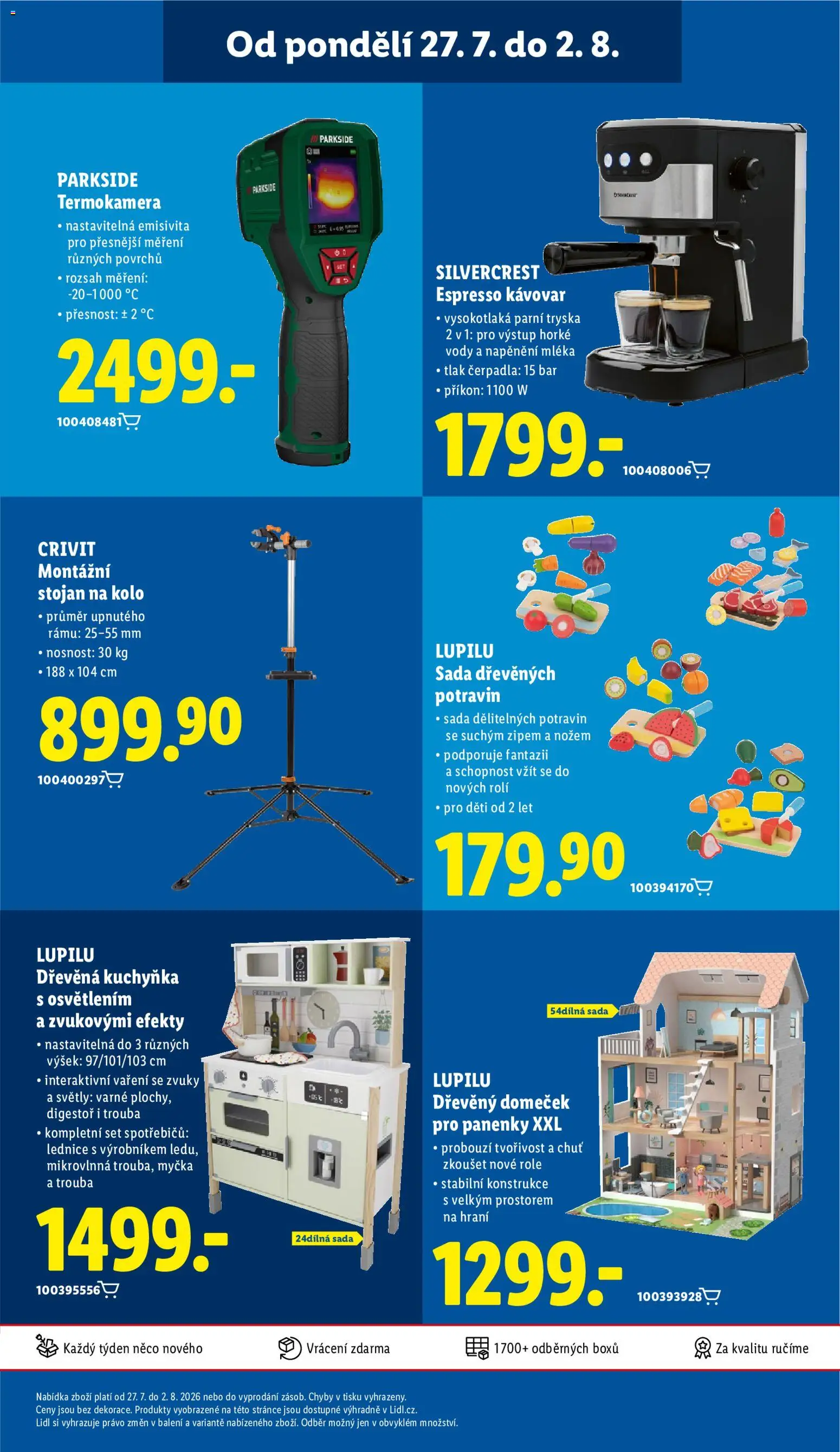 Lidl leták - Spotřební zboží od 27.07.2026 | Strana: 29 | Produkty: Kolo, Kávovar, Domeček pro panenky, Stojan na kolo