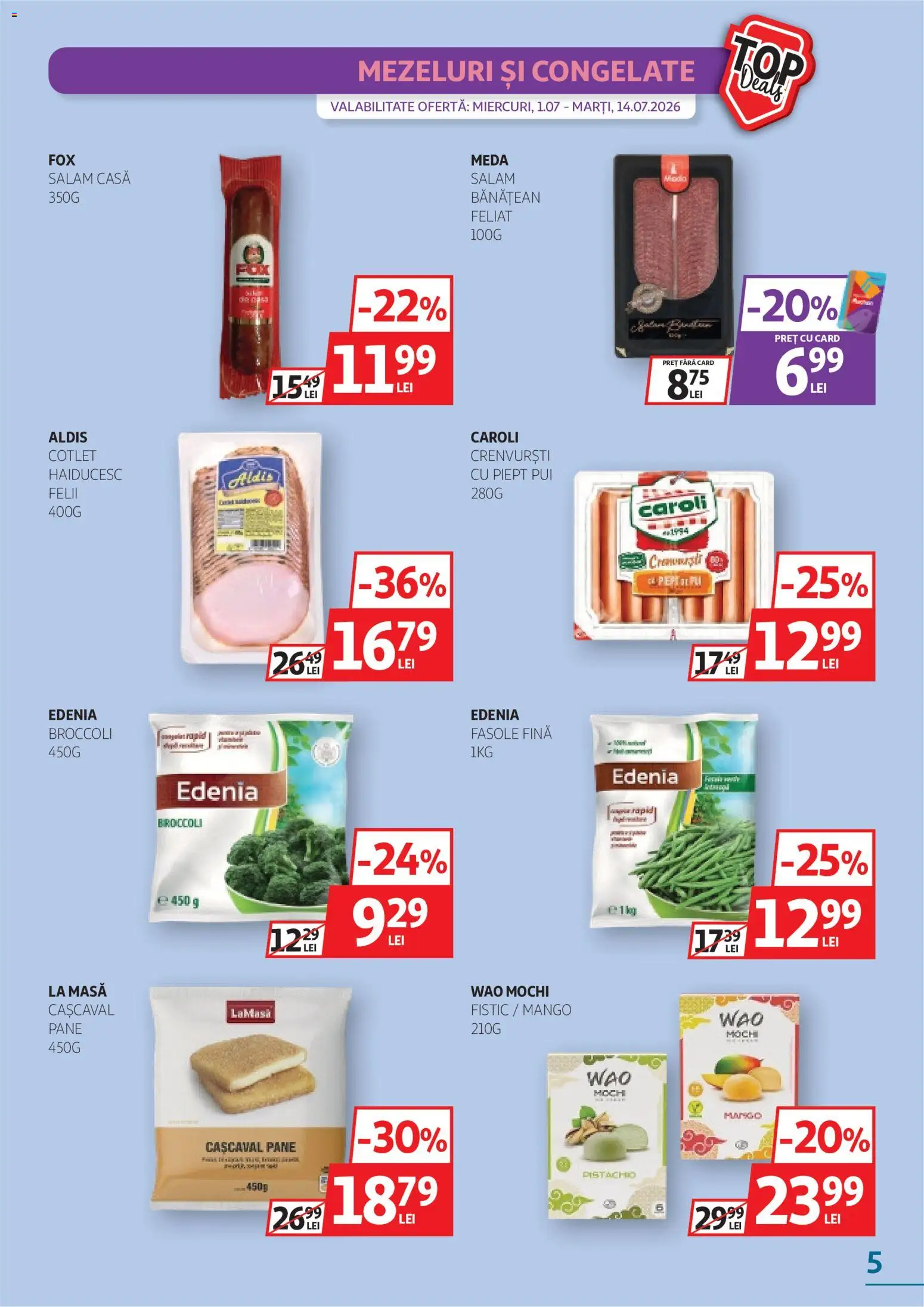 Noul catalog Auchan – valabil de la 01.07.2026 | Pagină: 5 | Produse: Lait de coco, Hacıyatmaz Kedi Oyuncağı, Cașcaval, Fistic