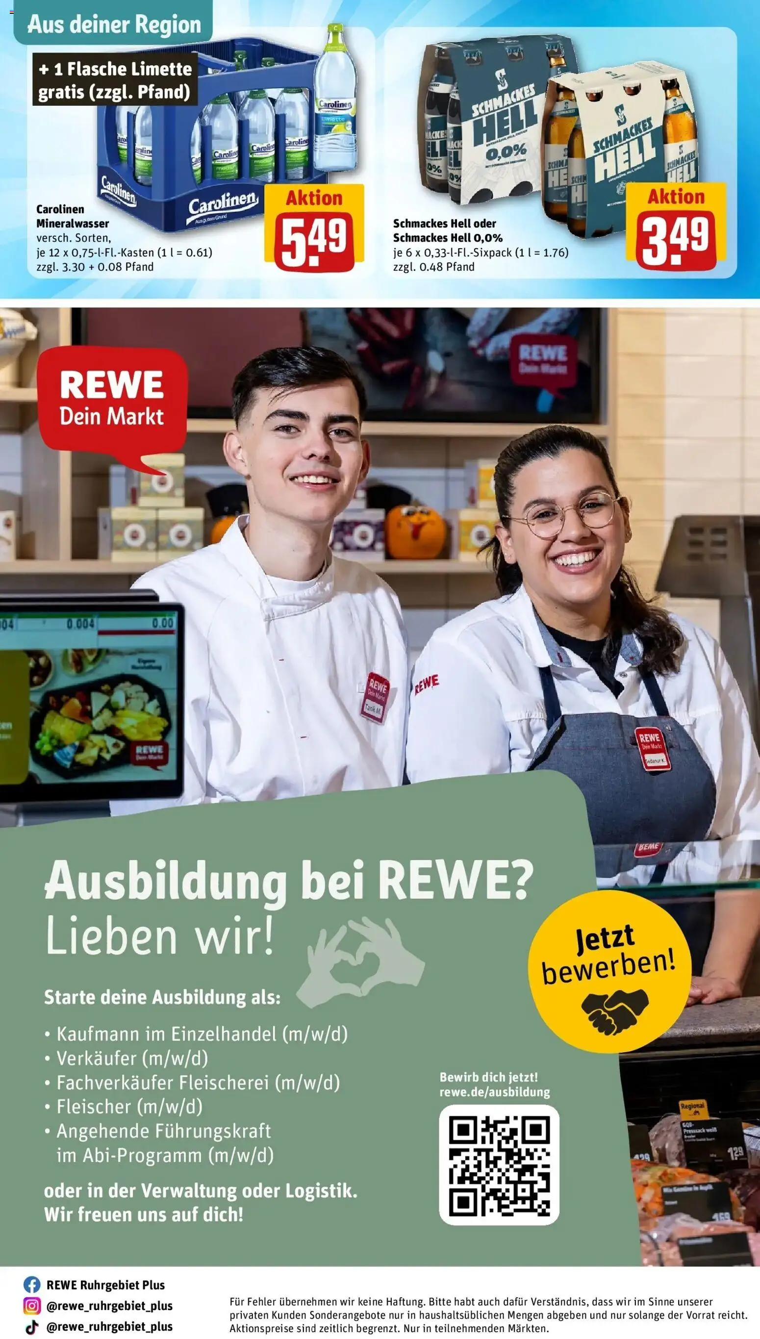REWE Prospekt ab 31.08.2026 zum Blättern » Angebote | Seite: 32 | Produkte: Mineralwasser, Limette