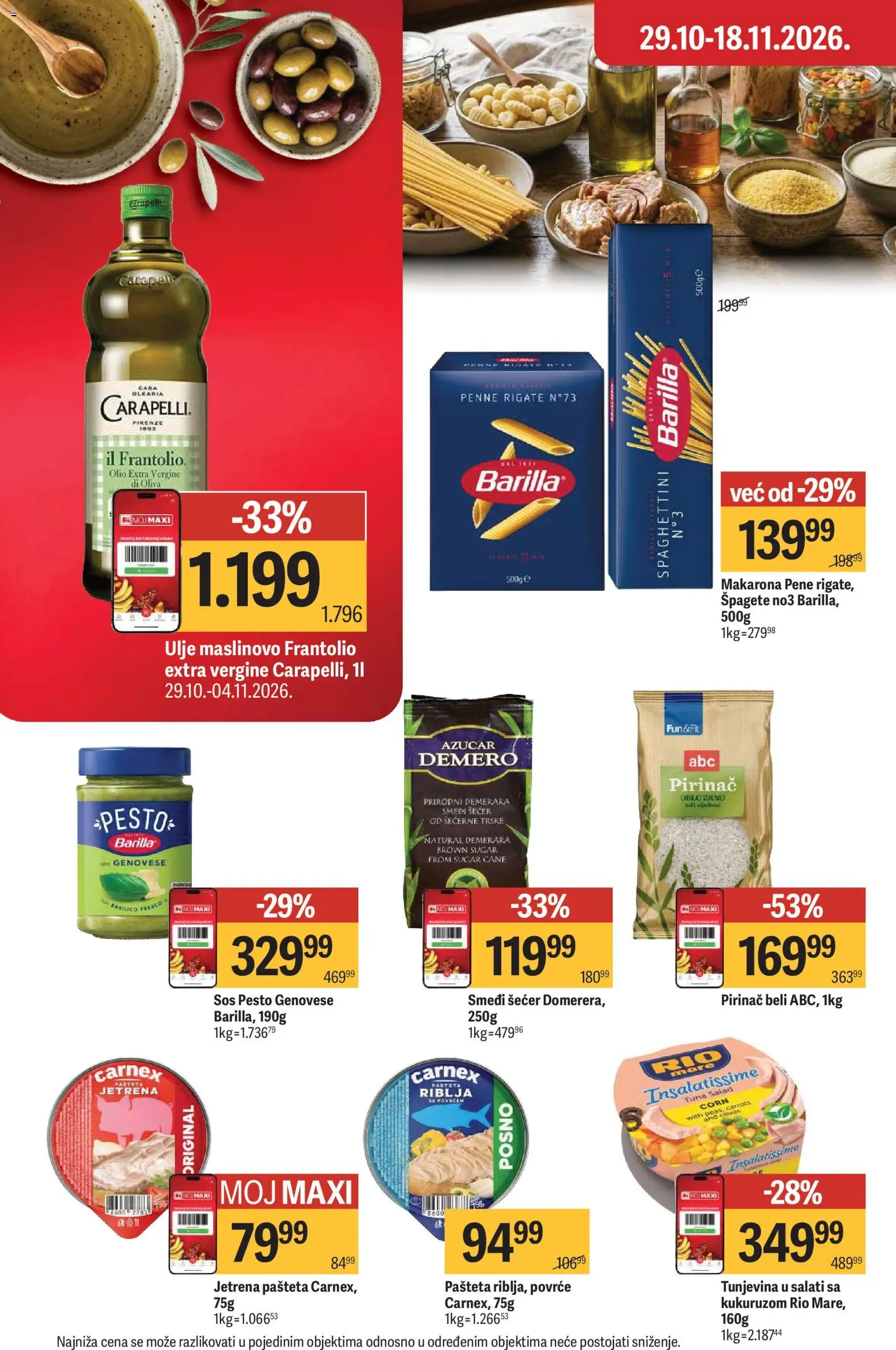 Maxi katalog - važi od 29.10.2026 | Strana: 21 | Proizvode: Tuna, Šećer, Barilla, Ulje
