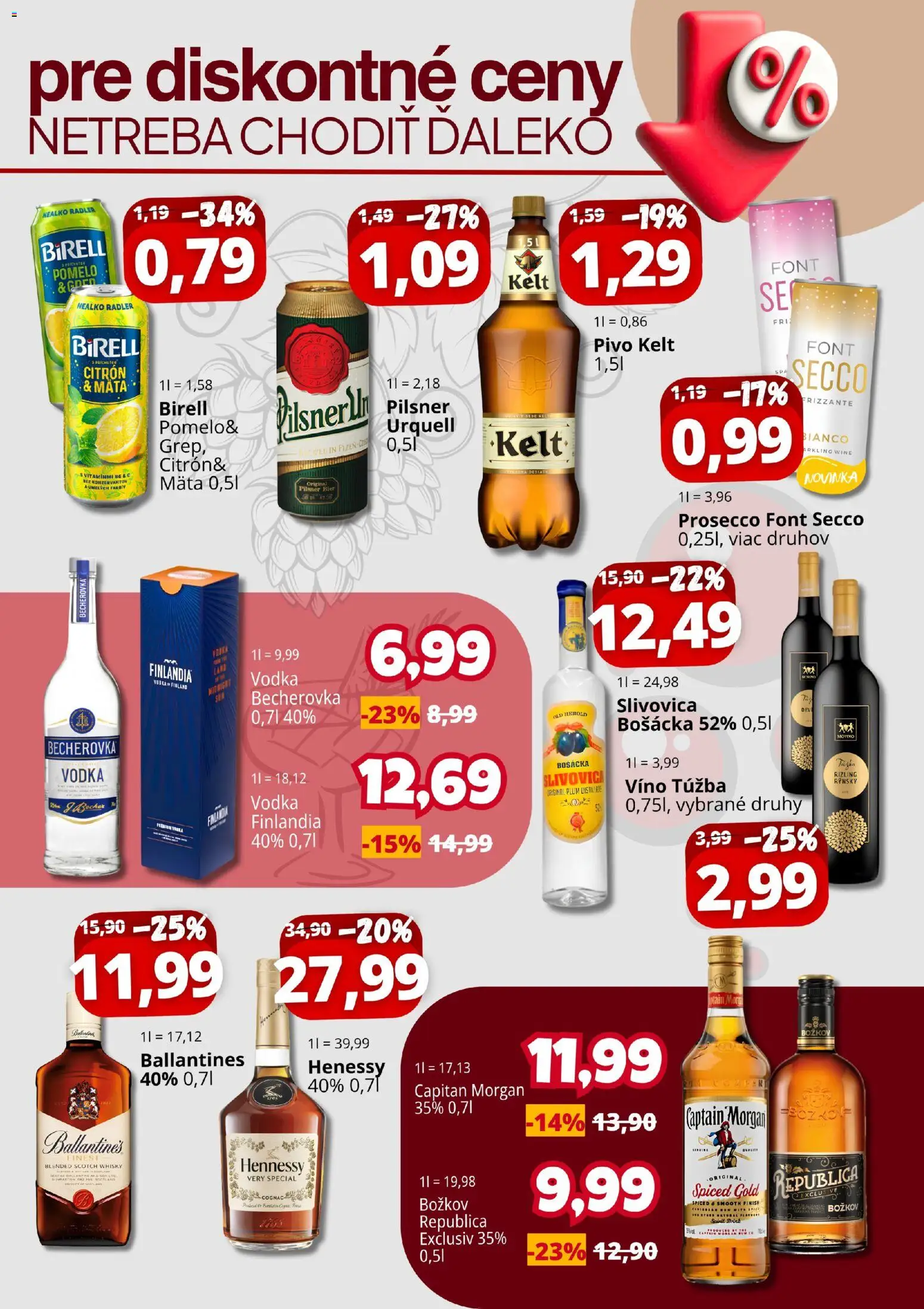 Nové CBA Komfos akcie – leták je platný od 03.08.2026 | Strana: 3 | Produkty: Captain Morgan, Slivovica, Whisky, Finlandia