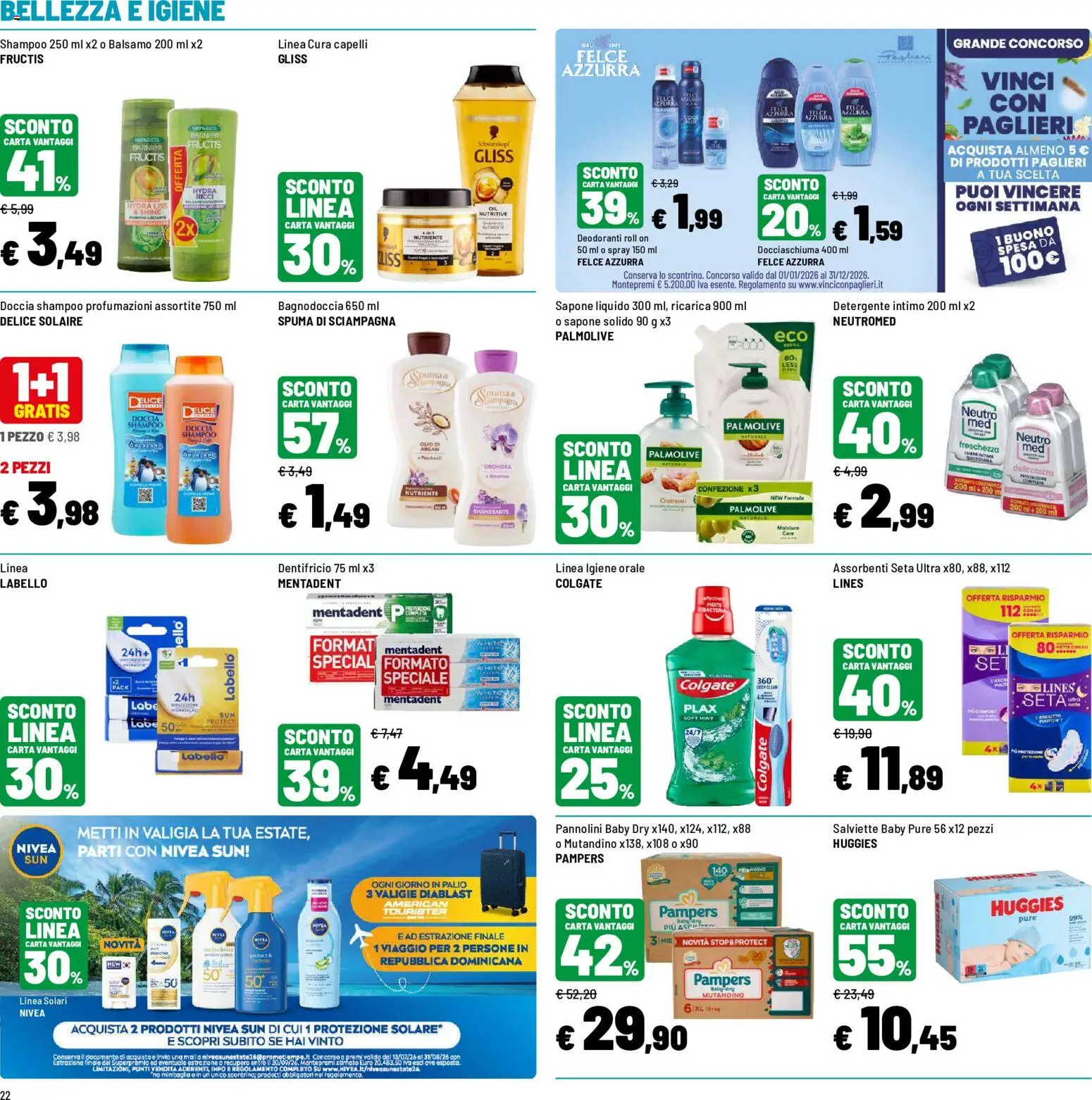 Volantino Iper del 20/07/2026 | Pagina: 22 | Prodotti: Shampoo, Pannolini, Intimo, Orchidea