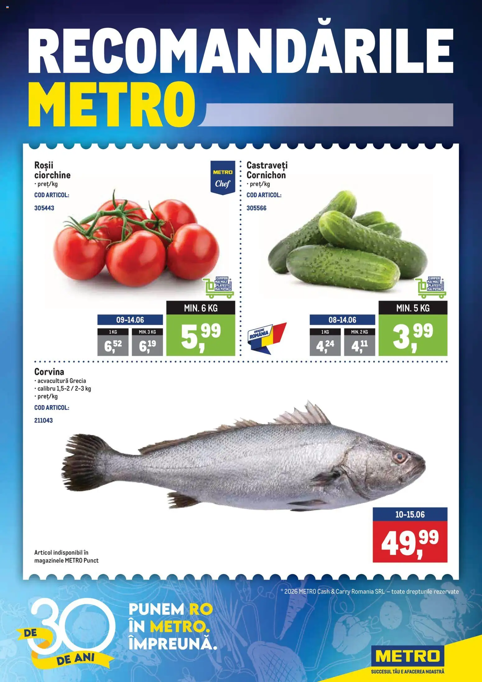 Noul catalog Metro – valabil de la 08.06.2026 | Pagină: 1 | Produse: Roșii, Castraveți