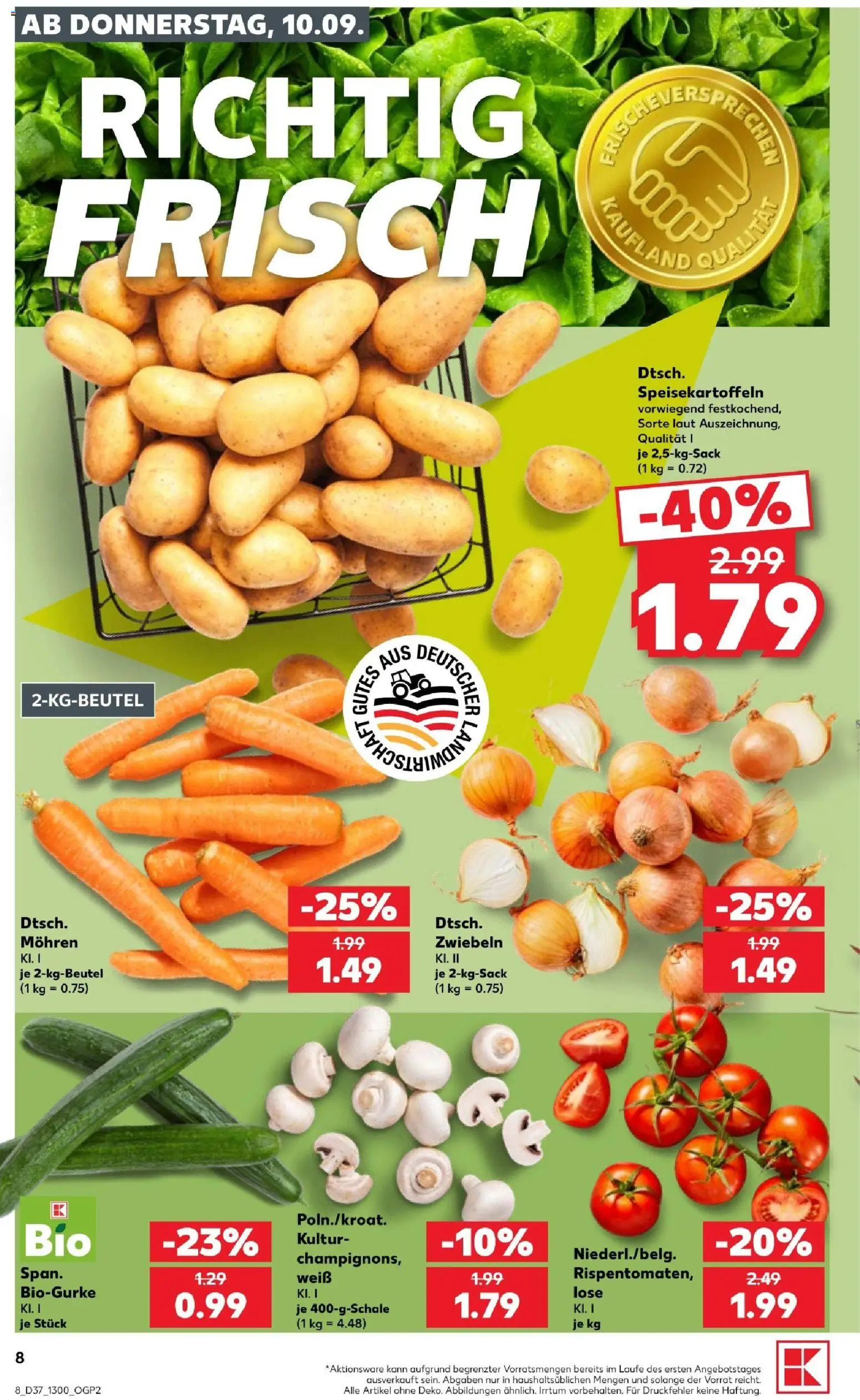 Kaufland Prospekt Köln – gültig ab 10.09.2026 | Seite: 8 | Produkte: Mohren, Zwiebeln