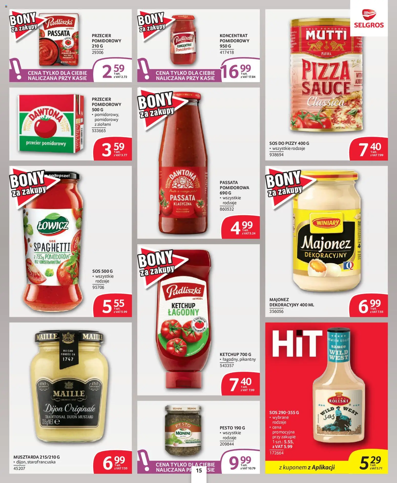 Selgros cash&carry gazetka - Oferta dla profesjonalistów od 08.10.2026 | Strona: 15 | Produkty: Przecier pomidorowy, Passata pomidorowa, Passata, Majonez