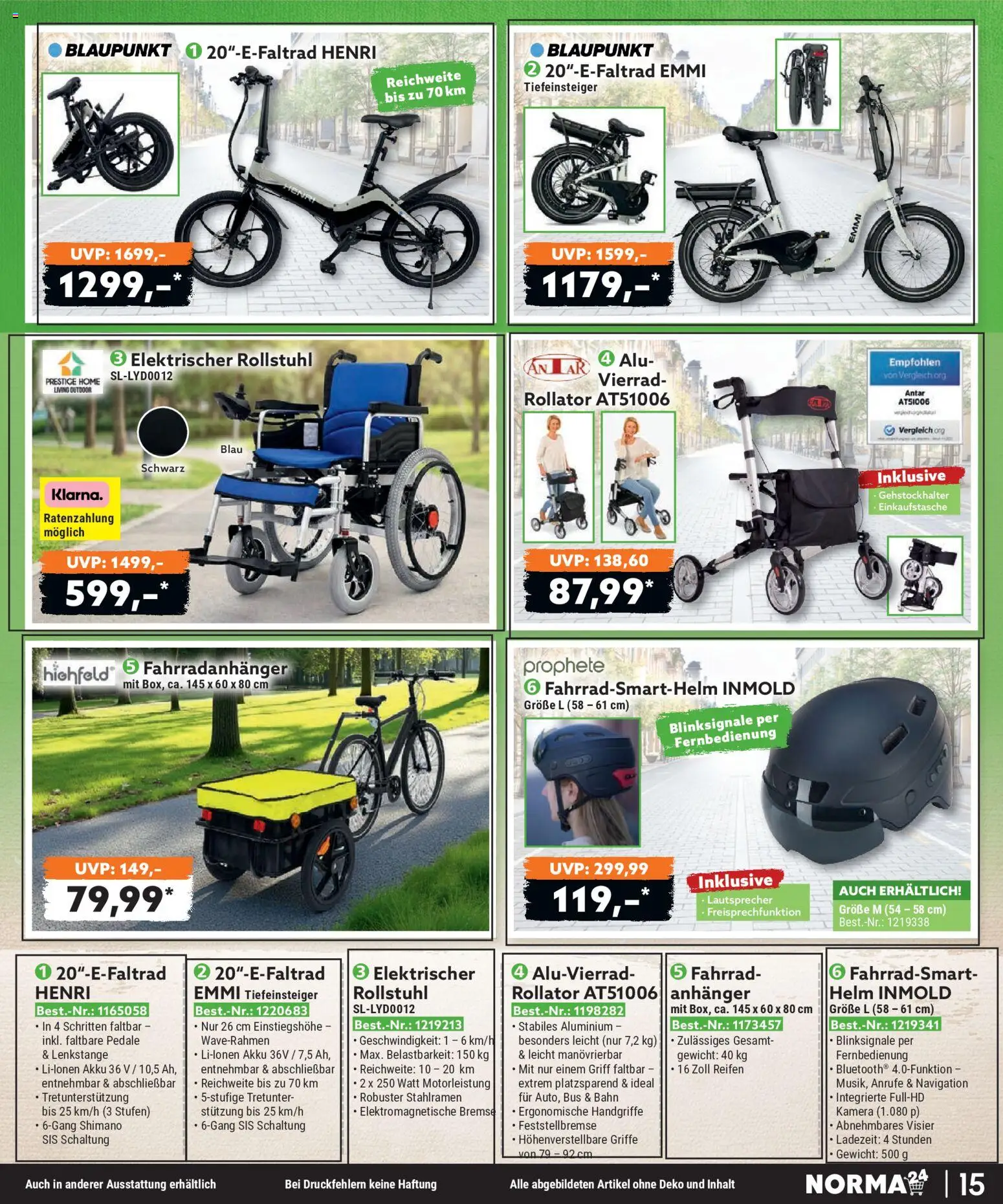 Norma Bestellmagazin Juli 2026 – gültig ab 01.07.2026 | Seite: 15 | Produkte: Kamera, Lautsprecher, Gewicht, Navigation