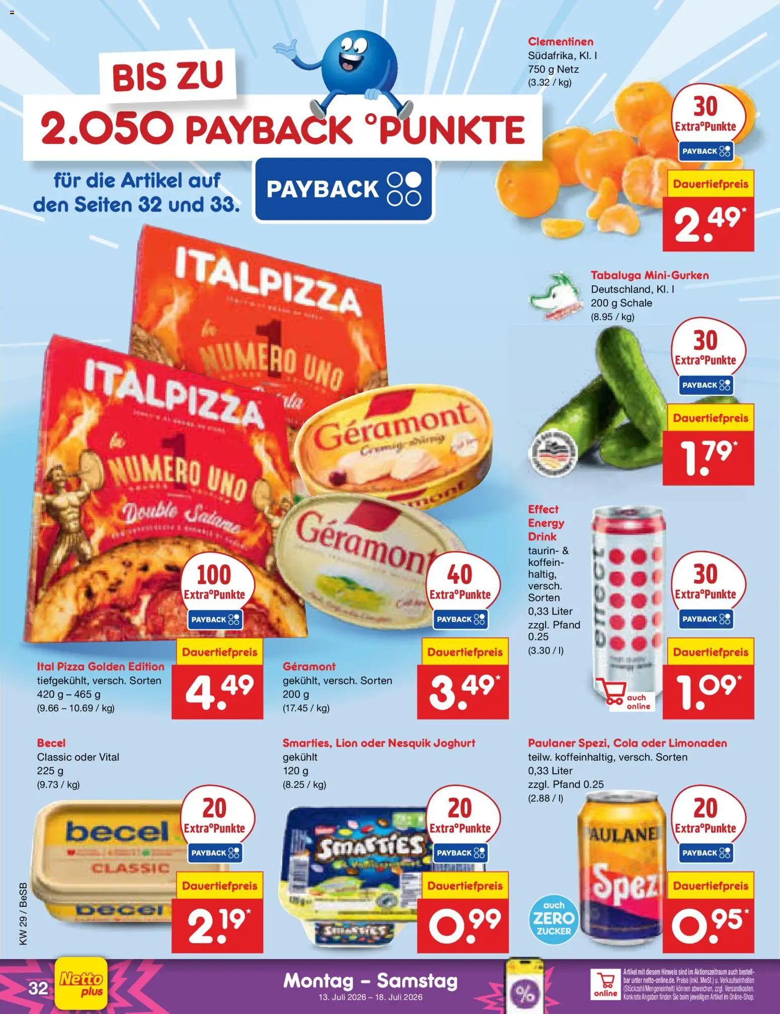 Netto Marken-Discount Prospekt – gültig ab 13.07.2026 | Seite: 46 | Produkte: Nesquik, Joghurt, Zucker, Pizza