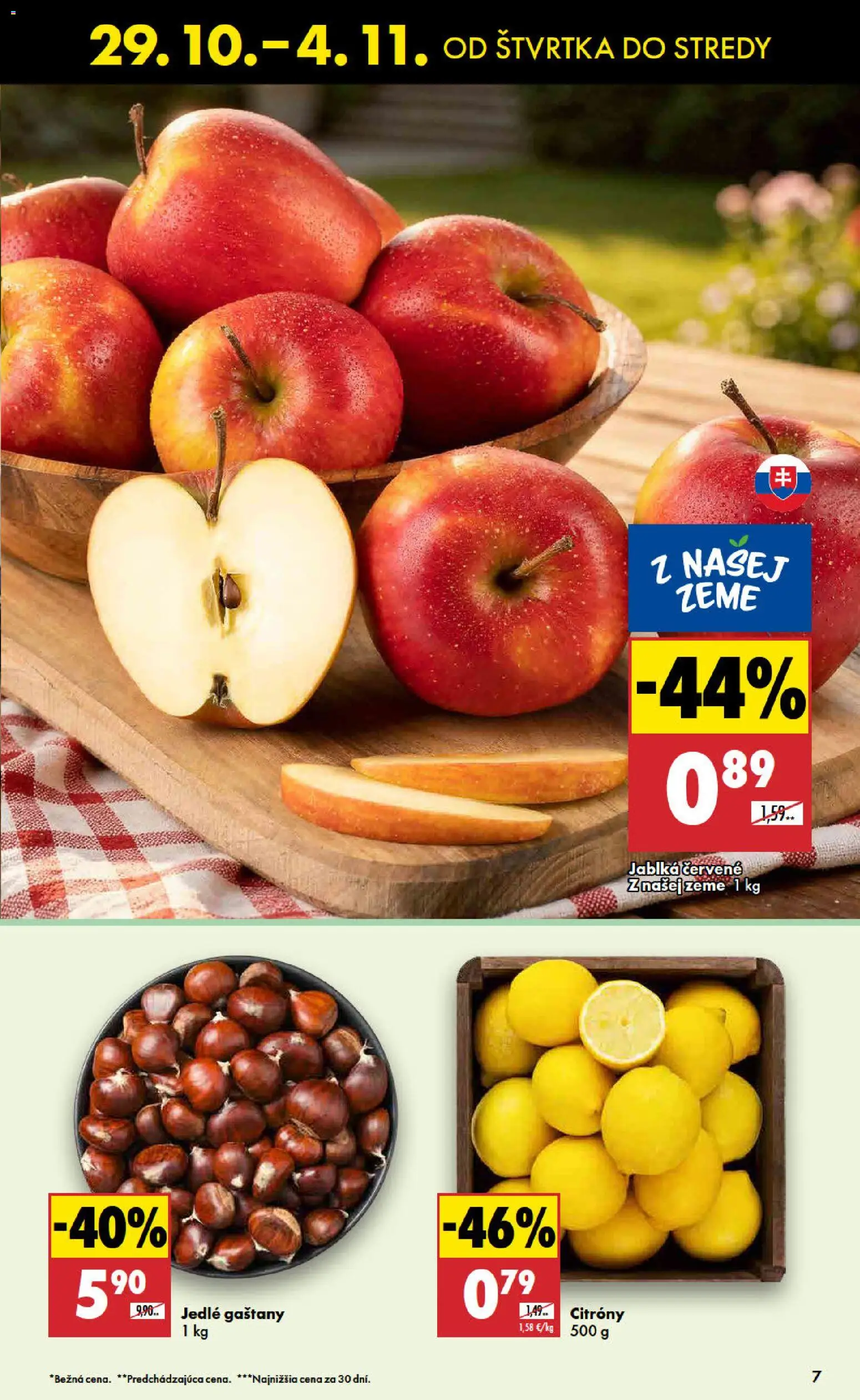 Nové Biedronka akcie – leták je platný od 29.10.2026 | Strana: 7 | Produkty: Gaštany, Jablká, Citróny