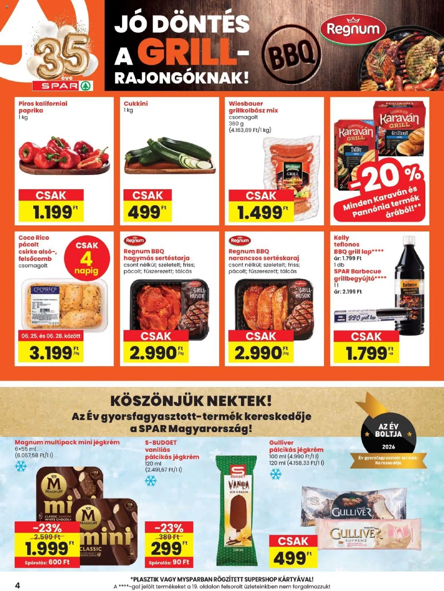Spar akciós ujság - amely érvényes a következő dátumtól: 25.06.2026 | Oldal: 4