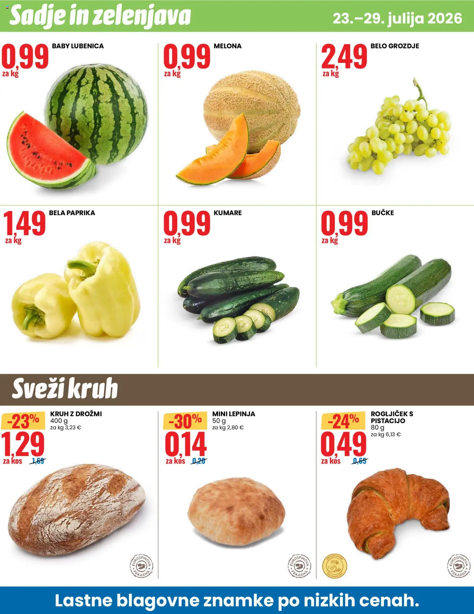 Novi Eurospin katalog ponudbe – veljaven od 23.07.2026 | Stran: 12 | Izdelki: Melona, Paprika, Kos, Zelenjava