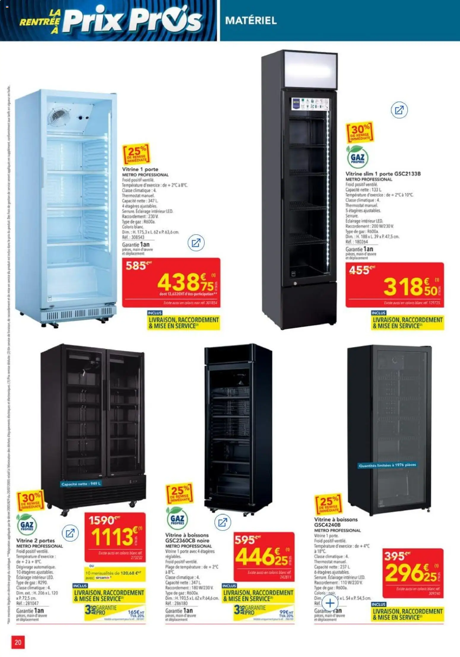 {H1} | Page: 20 | Produits: Vitrine, Boissons, Éclairage, Portes