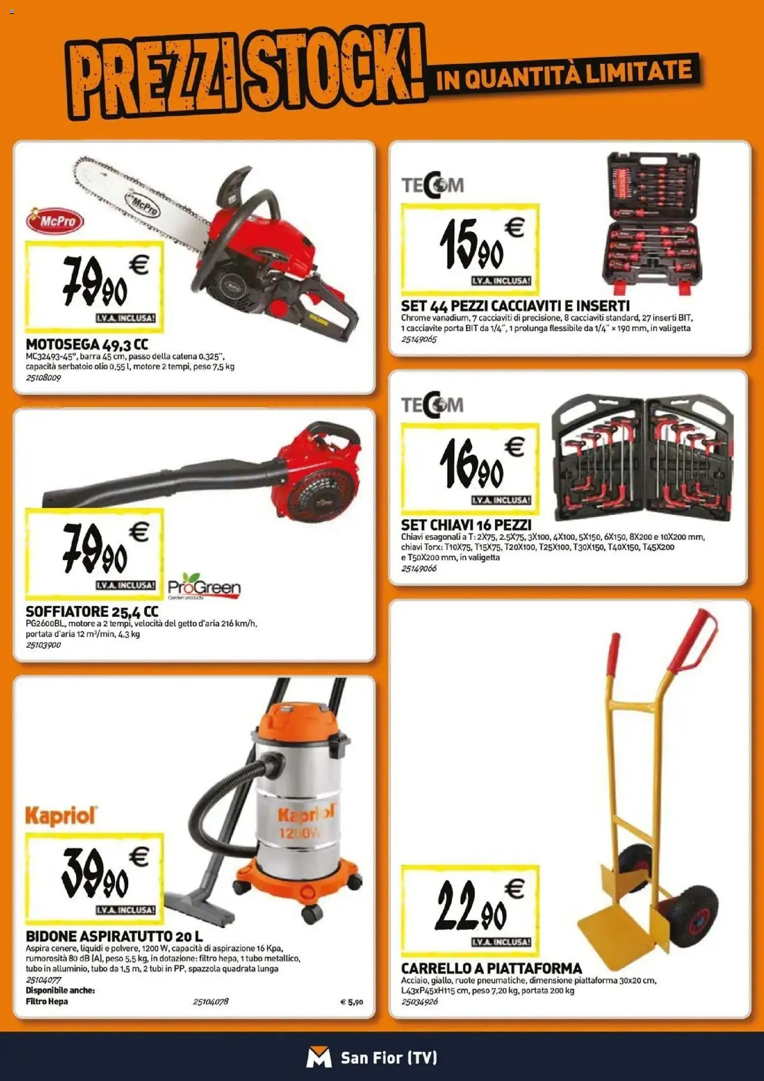 Nuovo TECNOMAT catalogo San Fior dal 29/10/2026 > offerte anteprima 🛍️ | Pagina: 18 | Prodotti: Filtro HEPA, Olio, Tubo, Motosega