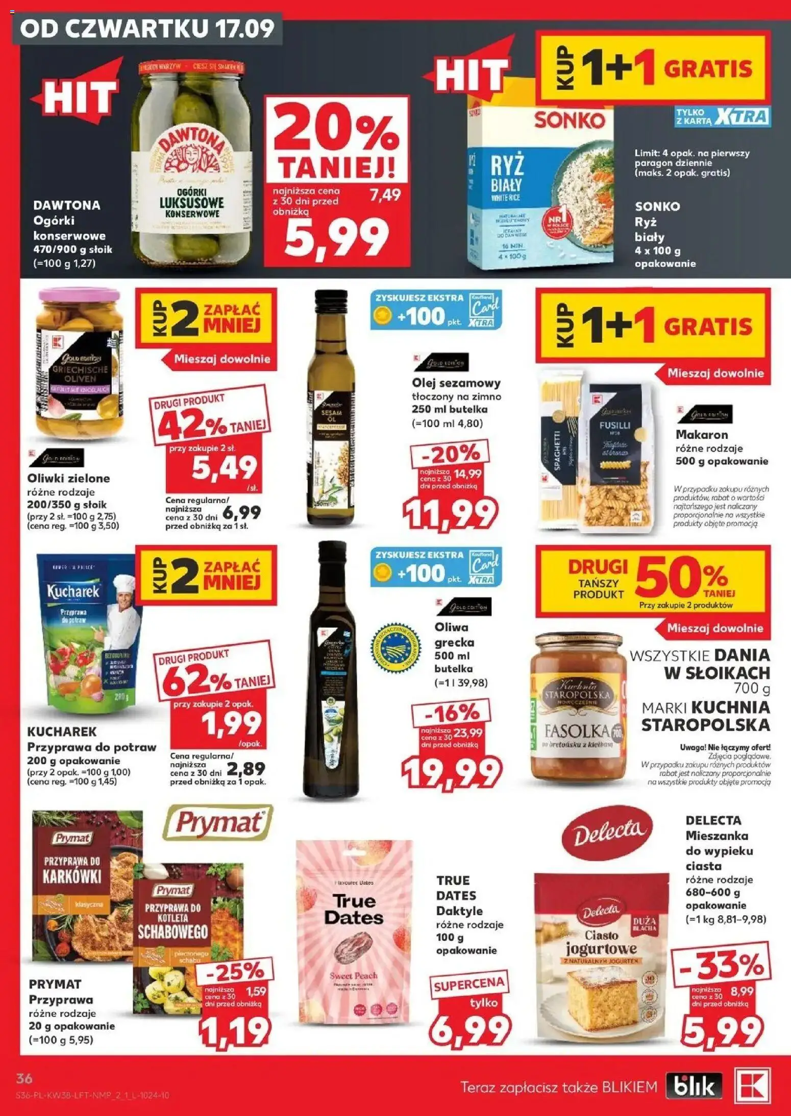 Kaufland gazetka od 17.09.2026 - od jutra PDF | Strona: 36 | Produkty: Ciasto, Ryż biały, Ogórki, Ogórki konserwowe