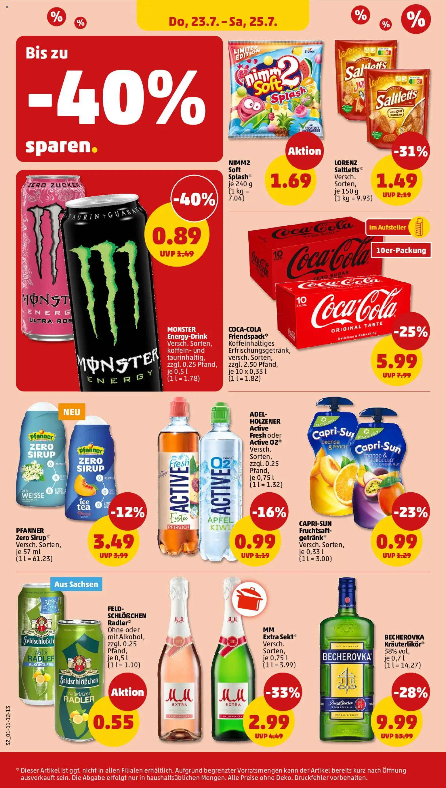 Penny Prospekt – gültig ab 20.07.2026 | Seite: 36 | Produkte: Sekt, Monster, Zucker, Pfirsich