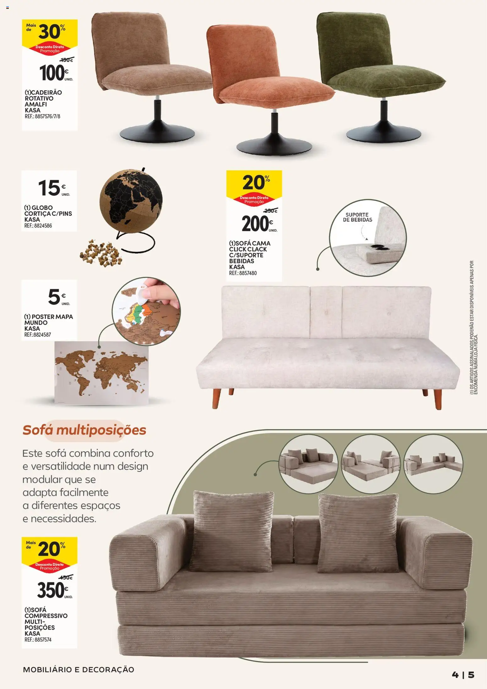 Continente Casa Outono Açores │ válido de 13/10/2026 | Página: 5 | Produtos: Bebidas, Cama, Sofá, Decoração