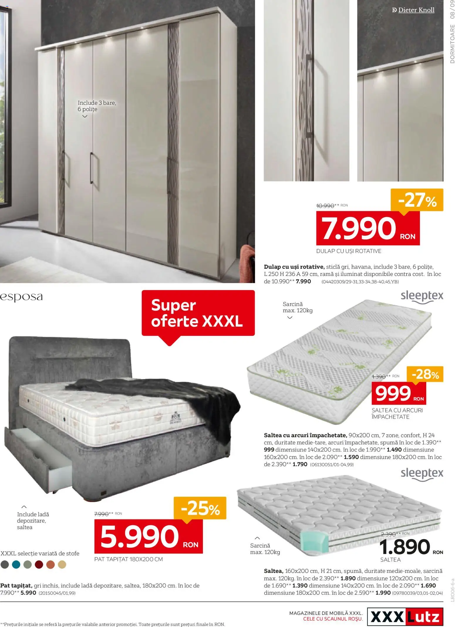 Noul catalog XXXLutz – valabil de la 01.06.2026 | Pagină: 9 | Produse: Pat, Saltea