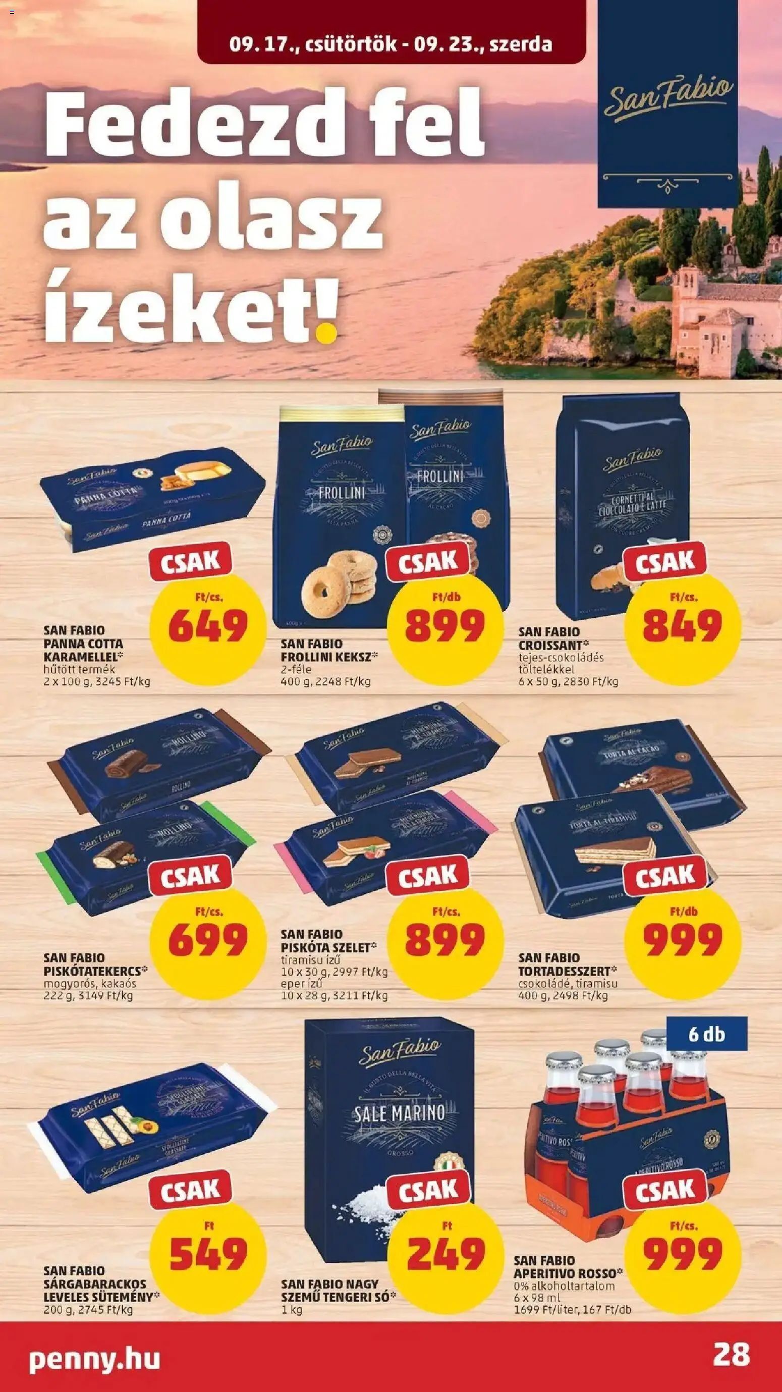 PENNY aktuális akciós újság: 2026.09.17.-tól lapozható | Oldal: 28 | Termékek: Tiramisu, Eper, Sütemény, Só