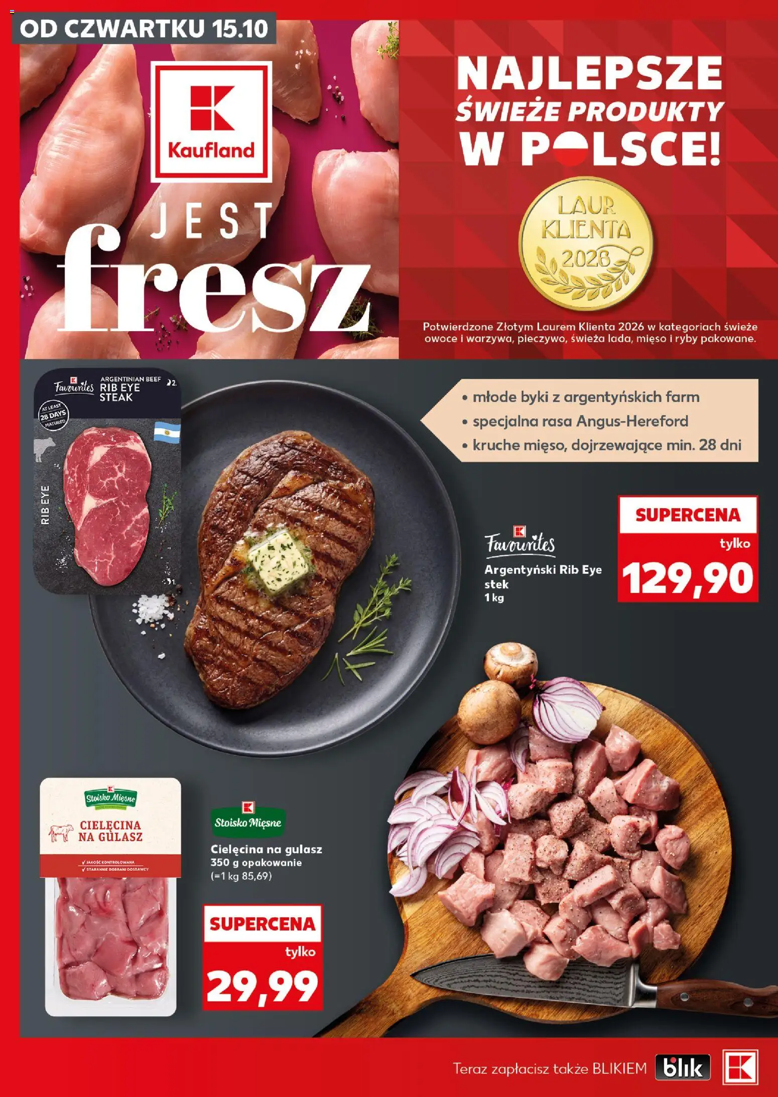 Kaufland Polsko leták - Mocny start od 19.10.2026 | Strana: 20 | Produkty: Steak, Ryby