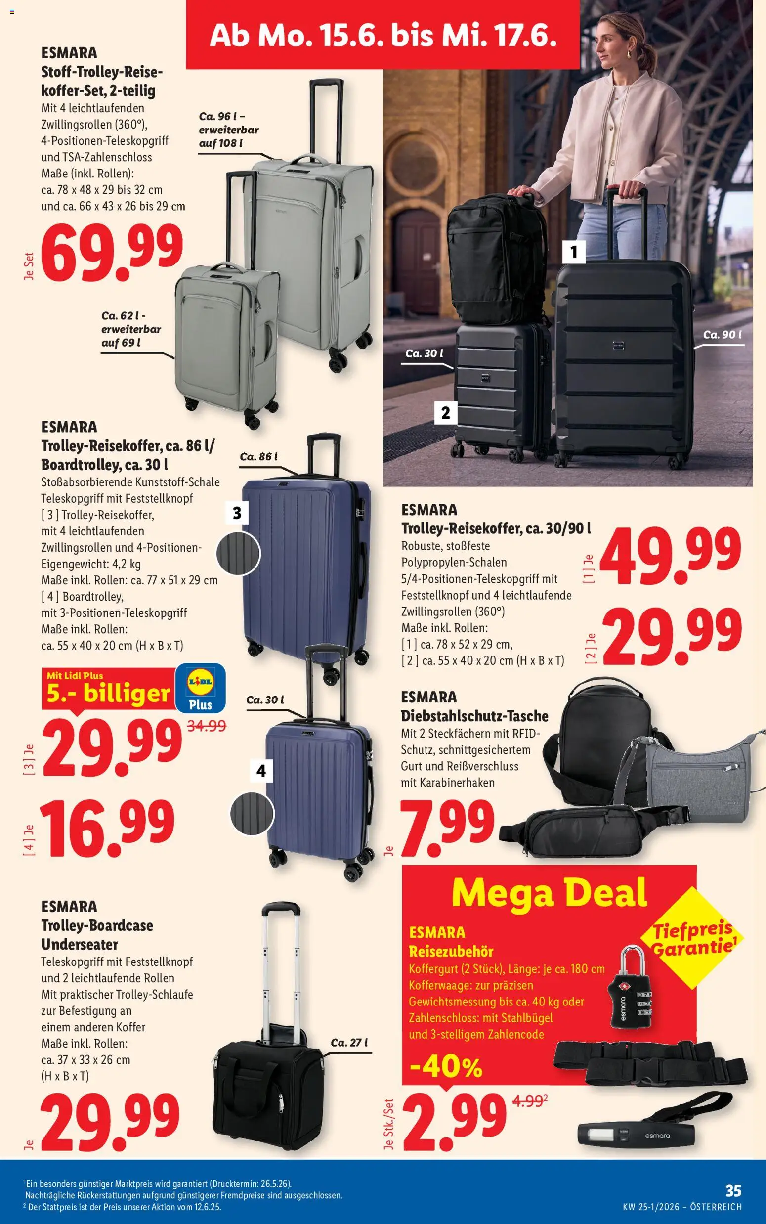 Lidl Flugblatt - Altenmarkt im Pongau, St. Johann im Pongau, Zell am See gültig ab 11.06.2026 | Seite: 42 | Produkte: Koffer