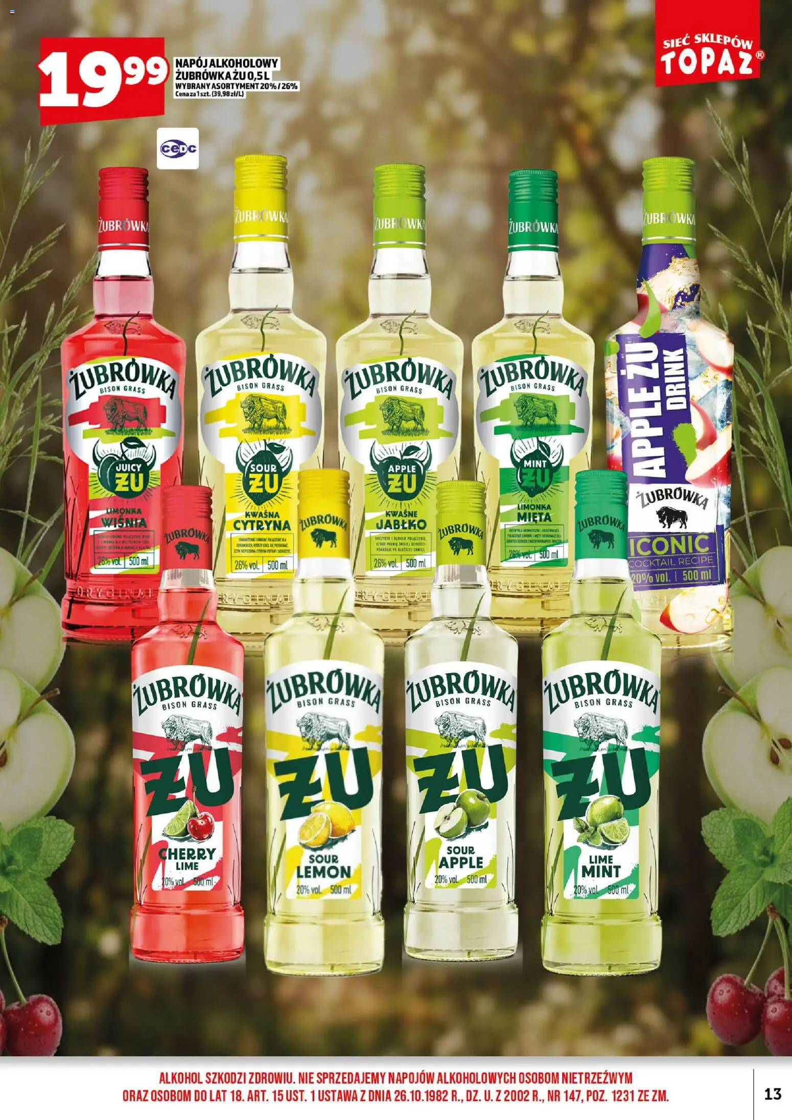Topaz gazetka alkoholowa od 01.09.2026 | Strona: 15 | Produkty: Cytryna, Limonka, Mięta, Alkohol