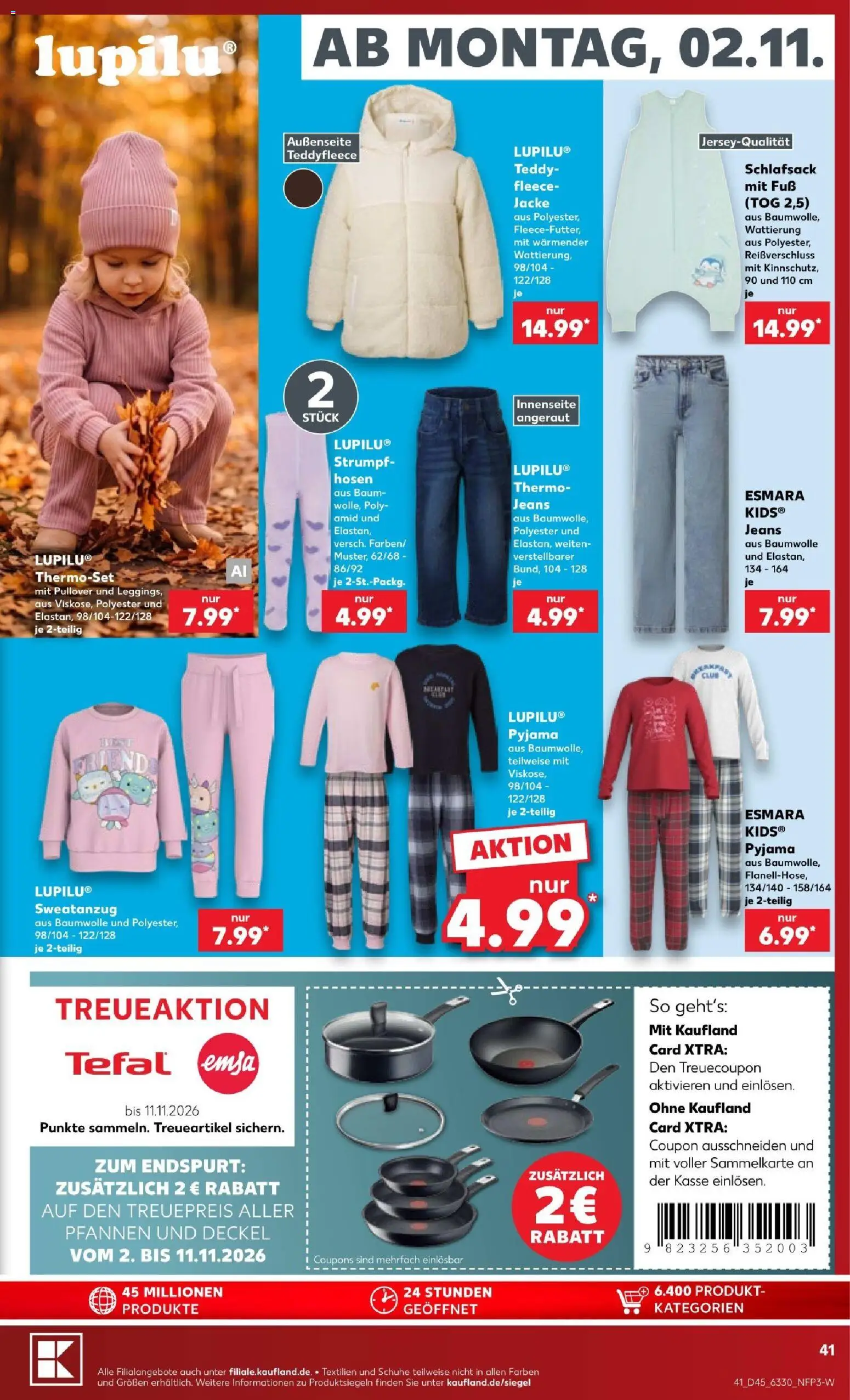 Kaufland Prospekt Hamburg – gültig ab 31.10.2026 | Seite: 41 | Produkte: Schlafsack, Jacke, Pyjama, Jeans