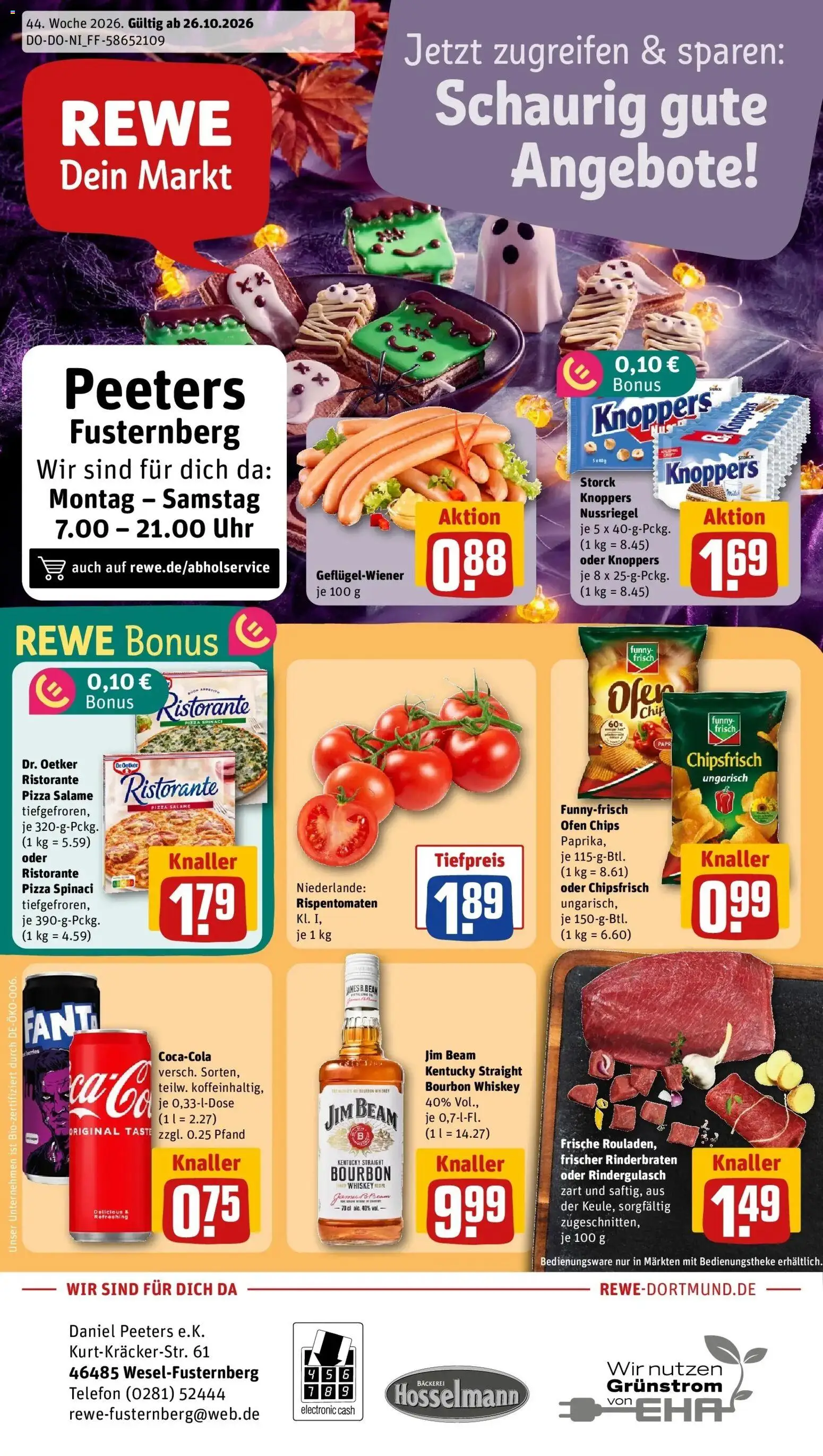 REWE Prospekt ab 26.10.2026 zum Blättern » Angebote | Seite: 1 | Produkte: Ristorante, Ofen, Chips, Telefon