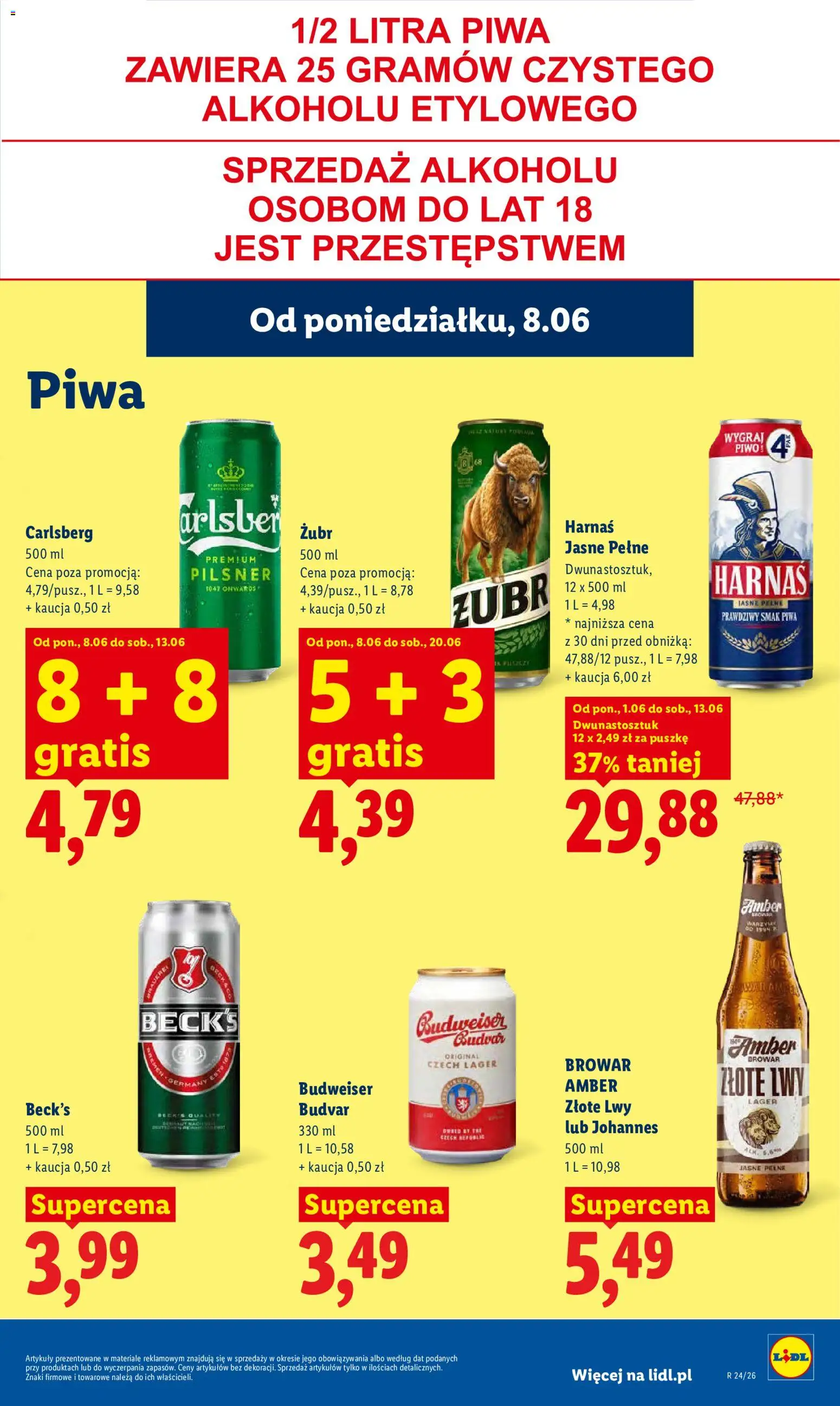 Lidl gazetka od 08.06.2026 | Strona: 63 | Produkty: Harnaś, Piwo