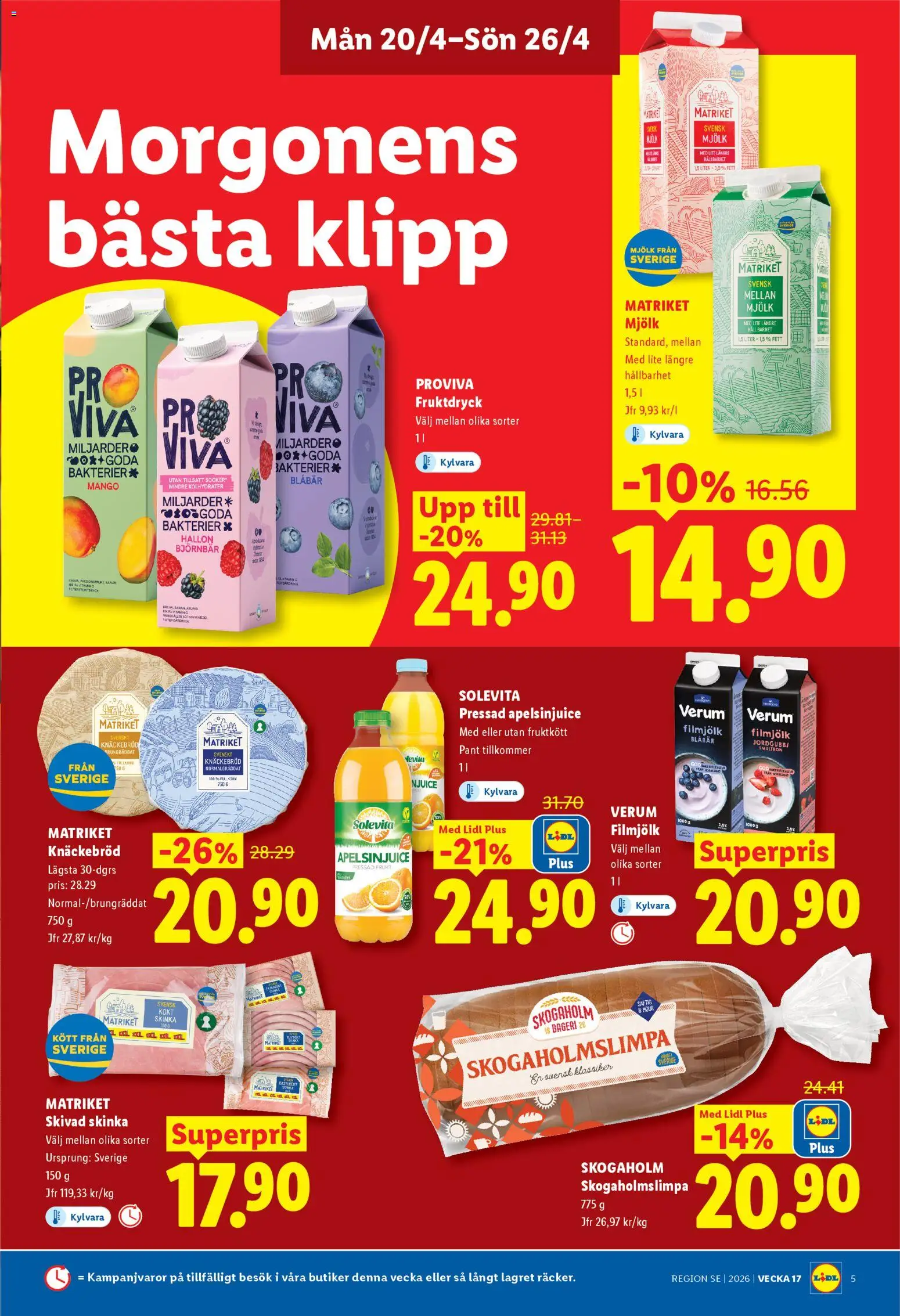 Lidl reklamblad aktuell från 20.04.2026 | Sida: 5 | Produkter: Bageri, Mjölk, Blåbär, Björnbär