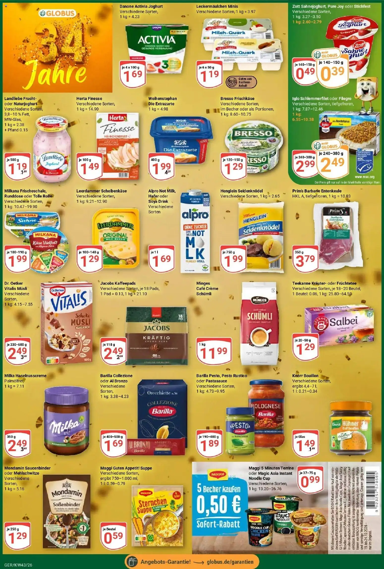 Globus Prospekt Gera (ab 19.10.2026) » Angebote online | Seite: 6 | Produkte: Musli, Maggi, Joghurt, Zucker