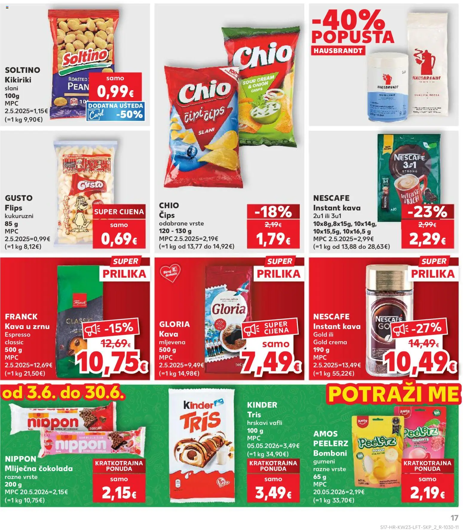 Kaufland katalog | vrijedi od 03.06.2026 | Stranica: 17 | Proizvodi: Flips, Bomboni, Kikiriki, Vafli