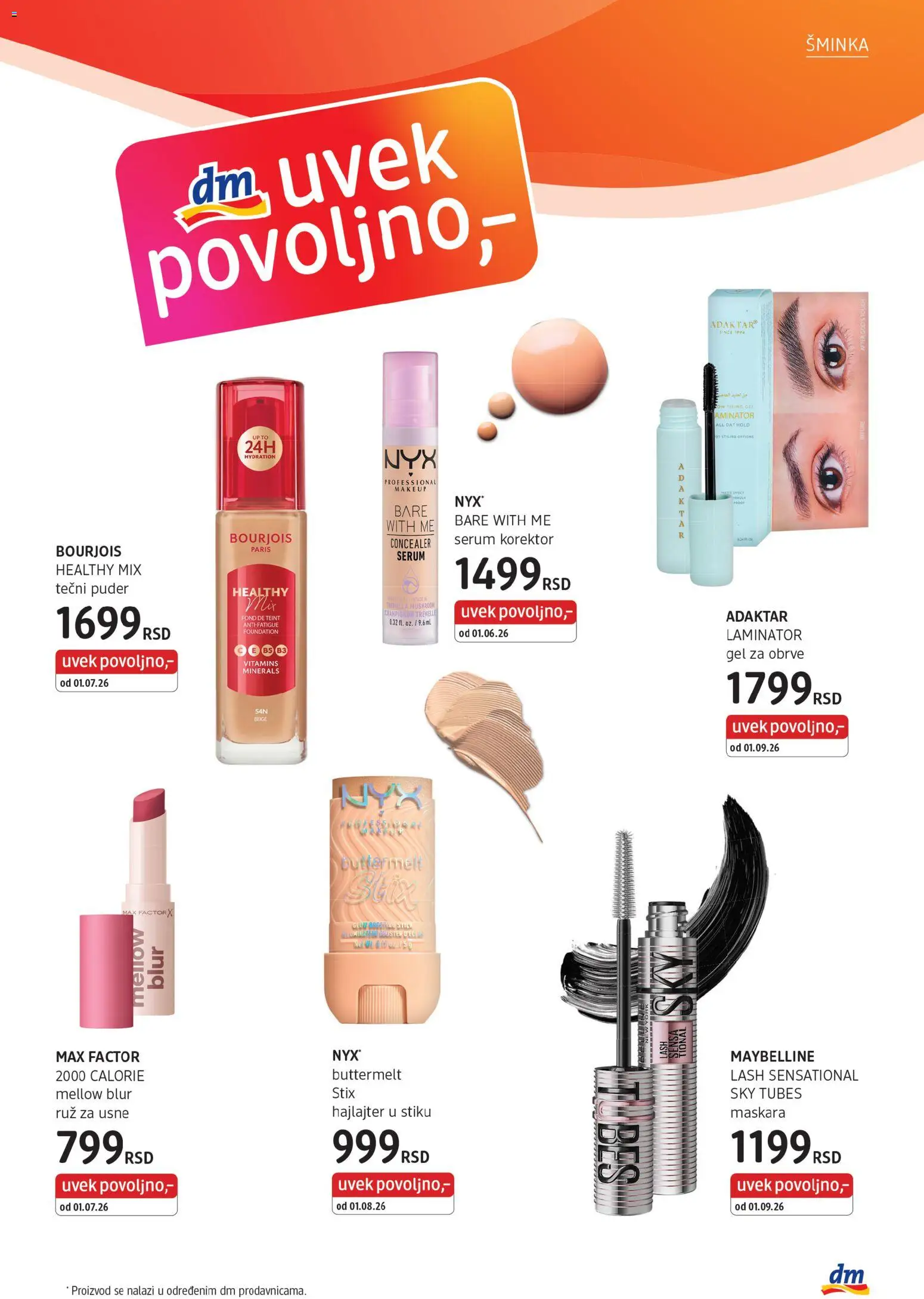 DM Drogerie katalog - važi od 01.09.2026 | Strana: 5 | Proizvode: Tečni puder, Korektor, Puder, Laminator