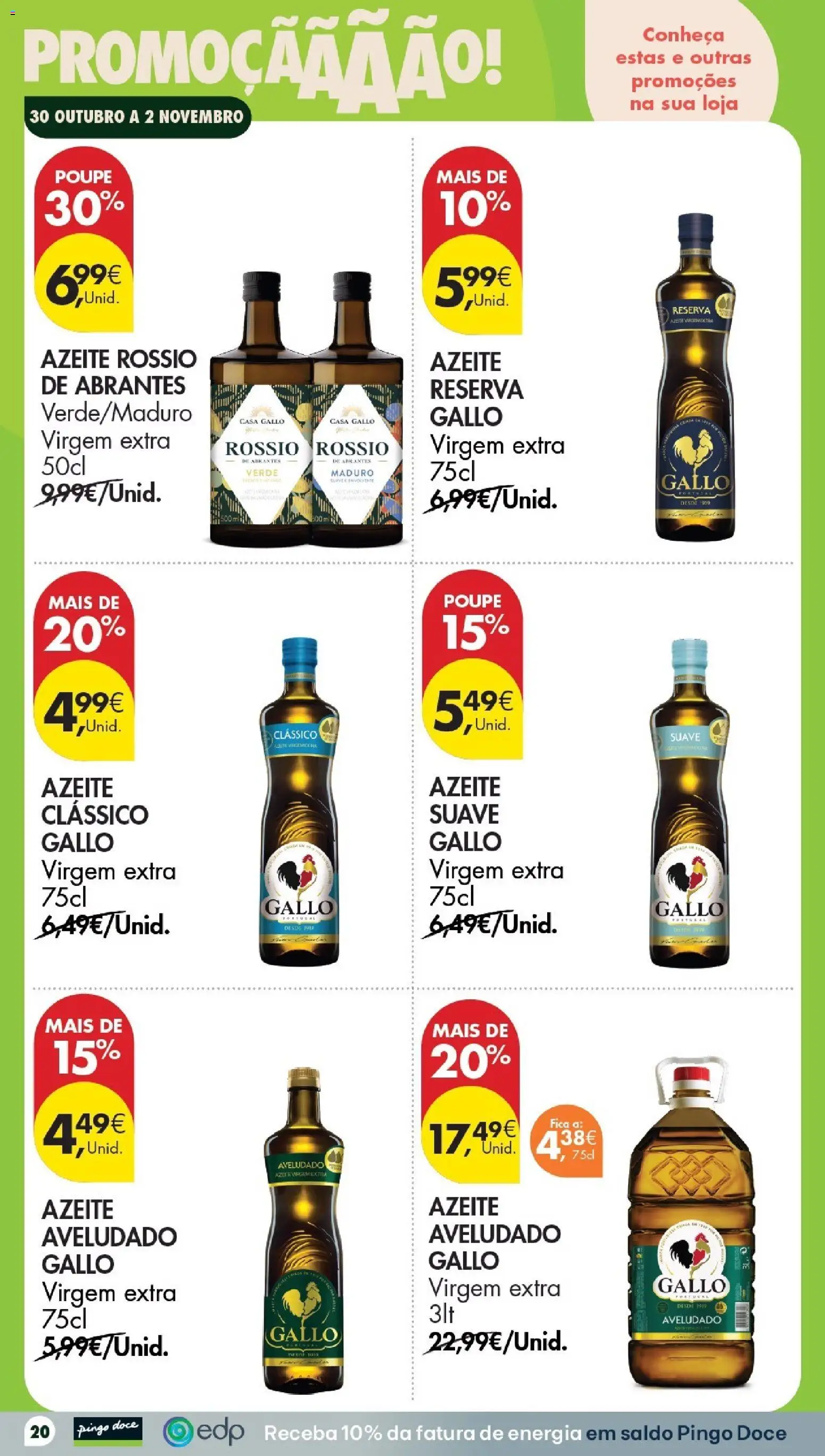 Pingo Doce folheto Poupe Esta Semana Açores │ válido de 30/10/2026 | Página: 20 | Produtos: Azeite