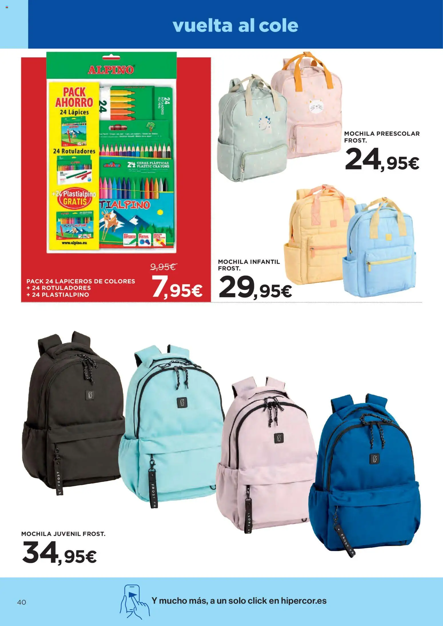 Hipercor catálogo │ válido desde el 30/07/2026 | Página: 40 | Productos: Mochila