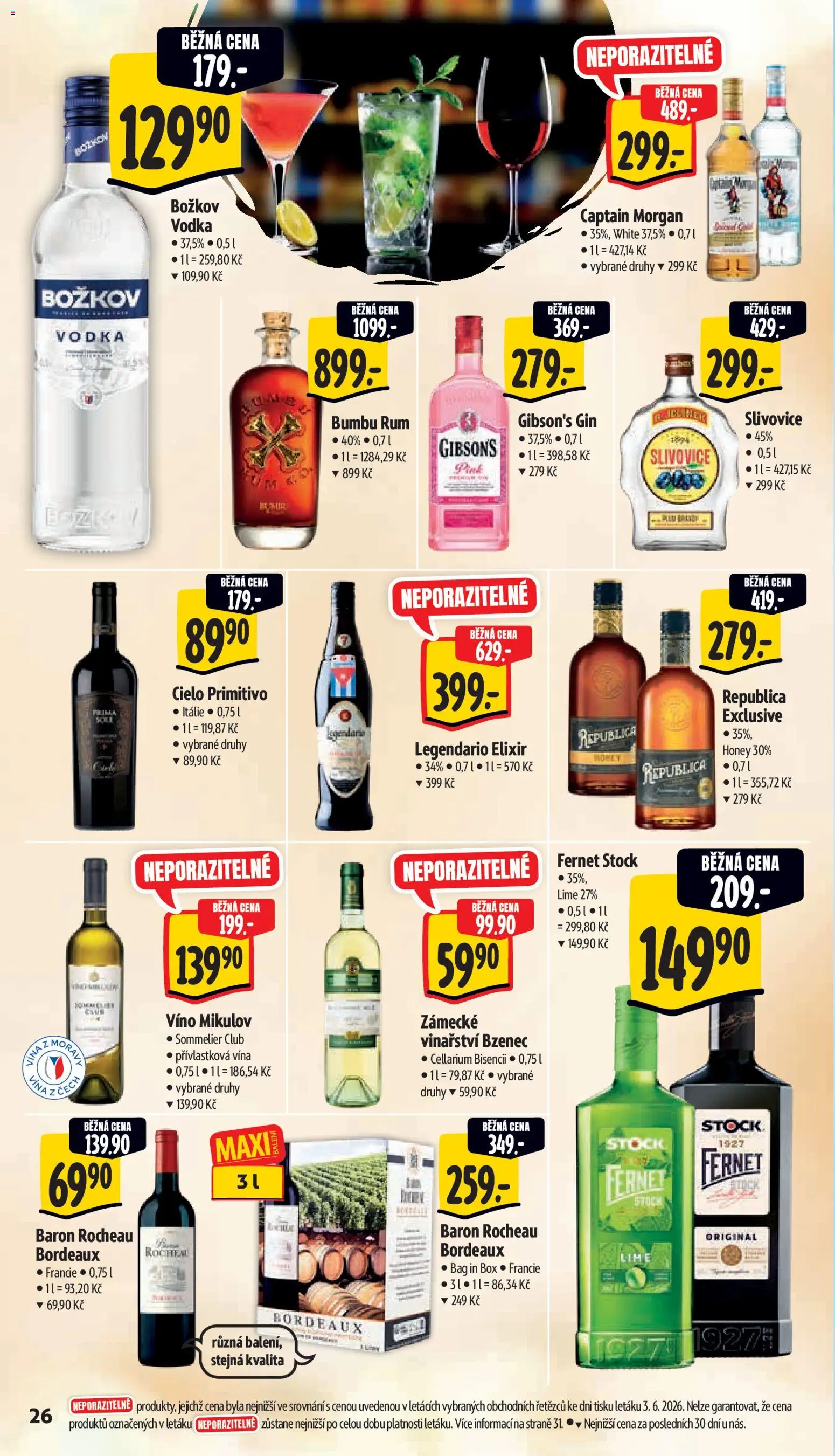 Albert leták - Hypermarket od 10.06.2026 | Strana: 36 | Produkty: Rum, Morgan, Primitivo, Slivovice