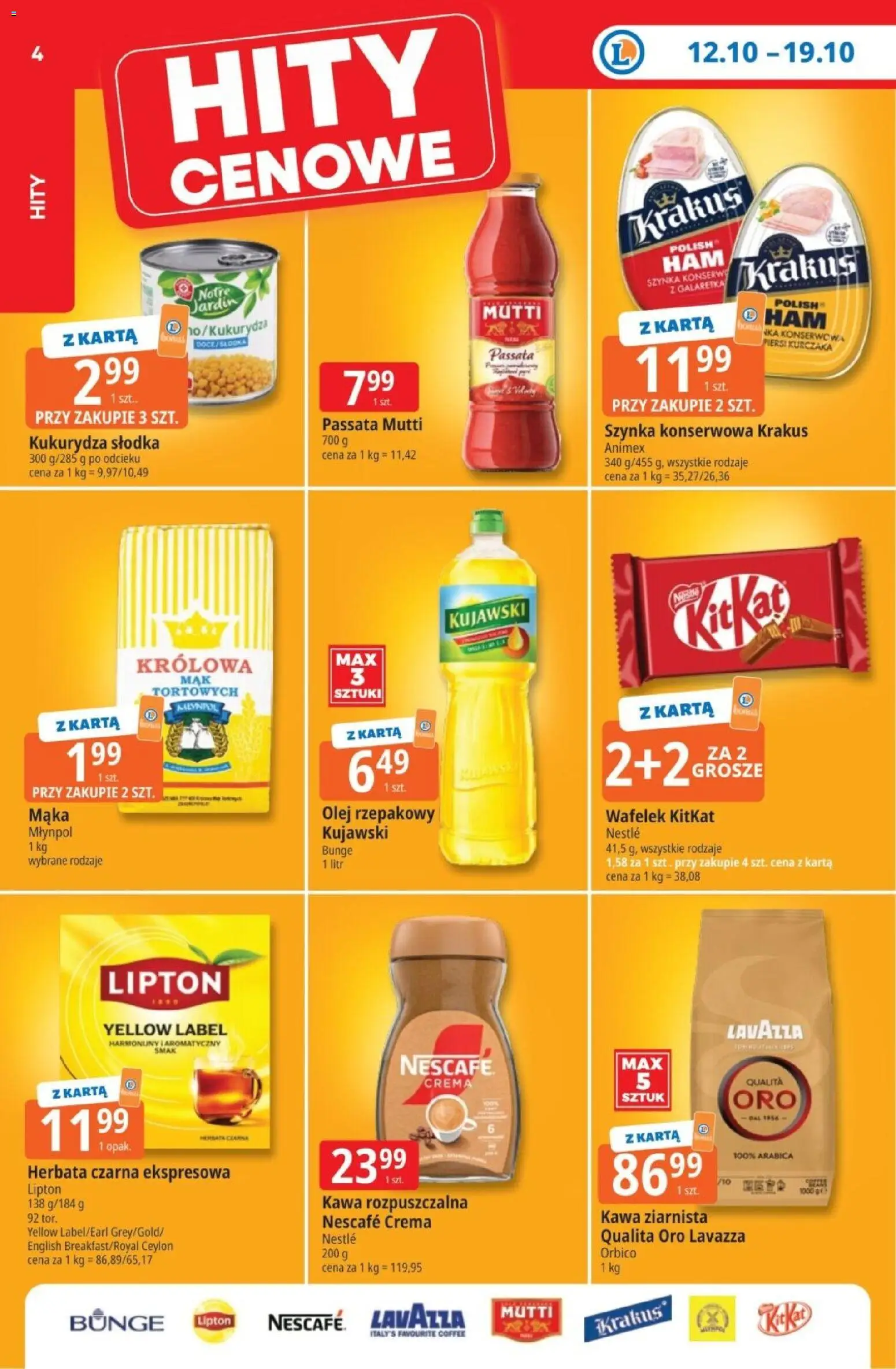 E.Leclerc gazetka - Tanio To Tu od 12.10.2026 | Strona: 4 | Produkty: Karta, Kawa ziarnista, Olej, Kawa