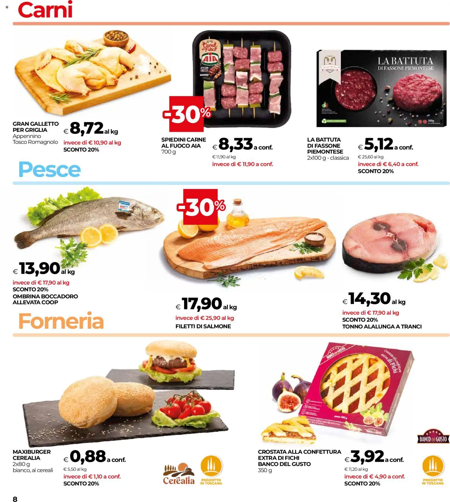 Volantino COOP del 30/07/2026 | Pagina: 8 | Prodotti: Salmone, Pesce, Tonno, Griglia