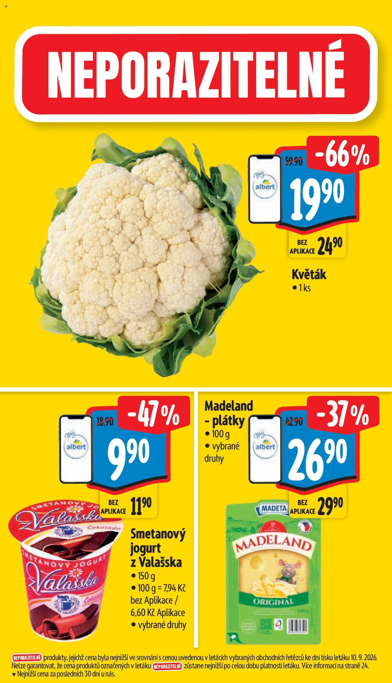 Albert leták - Supermarket - Šumperk od 16.09.2026 | Strana: 3 | Produkty: Smetanový jogurt, Jogurt, Květák