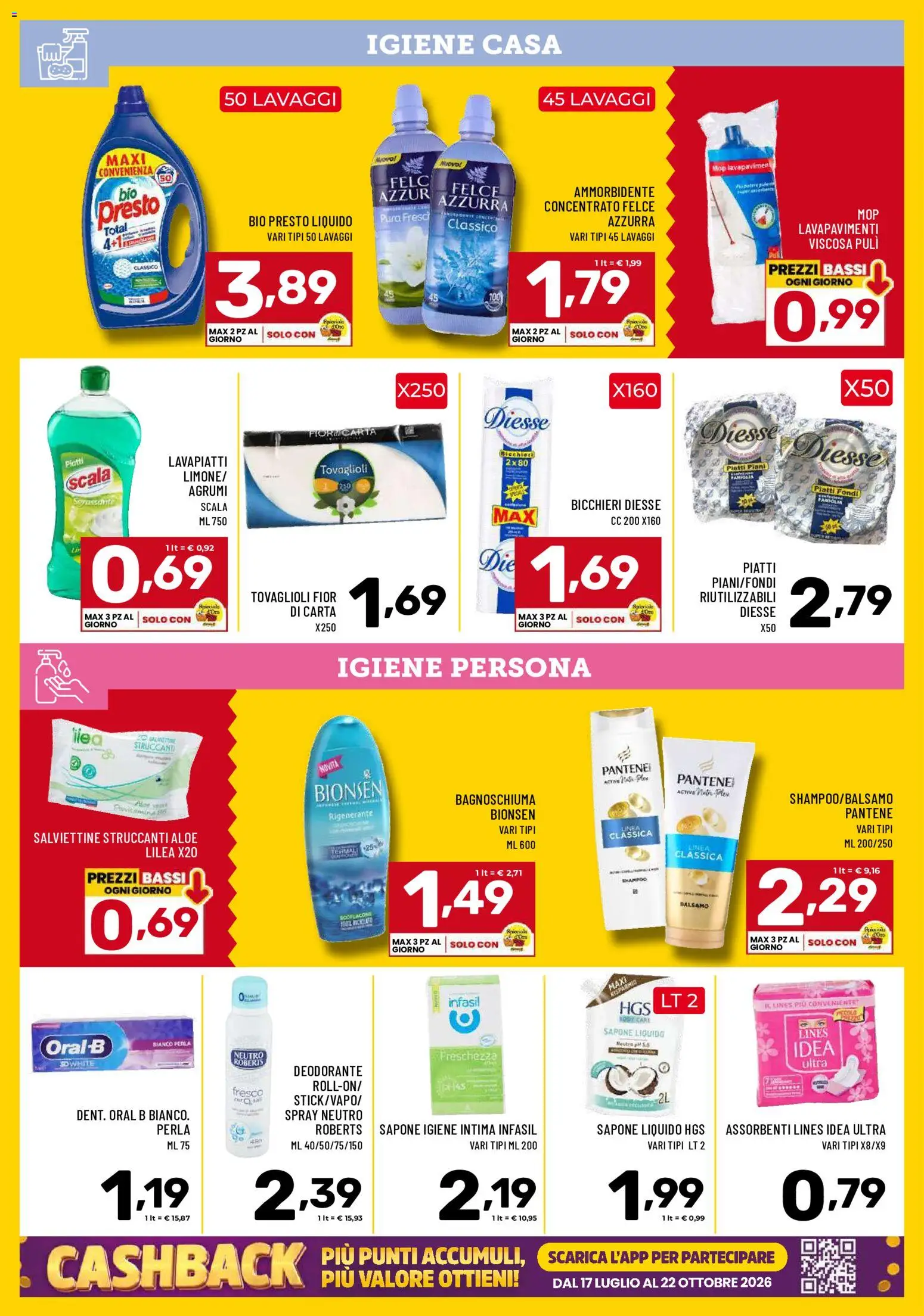 Volantino Il Centesimo del 11/08/2026 | Pagina: 12 | Prodotti: Shampoo, Balsamo, Deodorante, Piatti