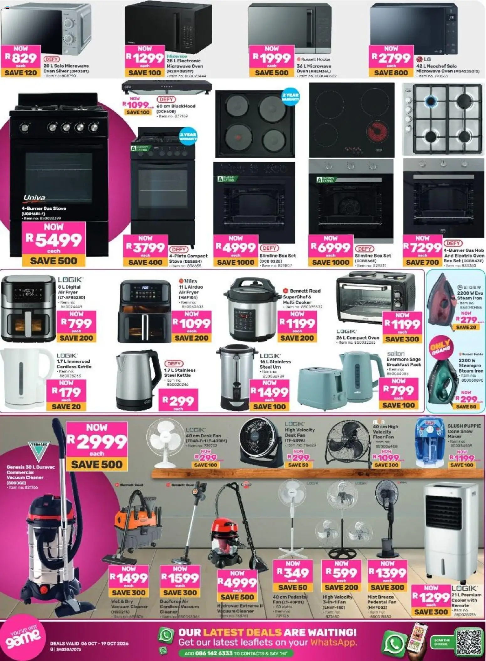New Game catalogue – valid from 06/10/2026 | Page: 8 | Products: Oven, Vacuum cleaner, Fan, Ham