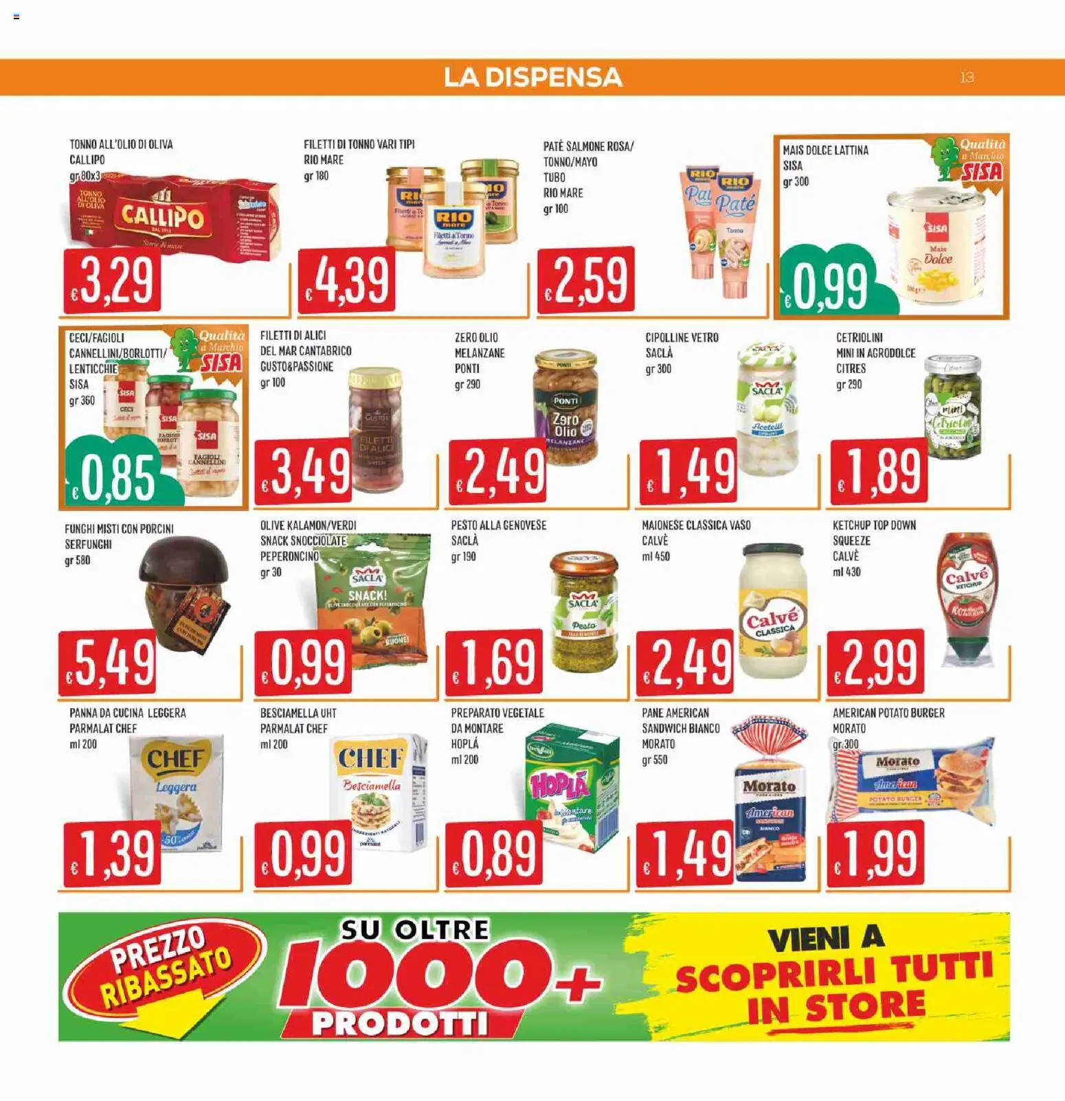 Volantino SISA del 03/09/2026 | Pagina: 13 | Prodotti: Salmone, Lenticchie, Tonno, Alici