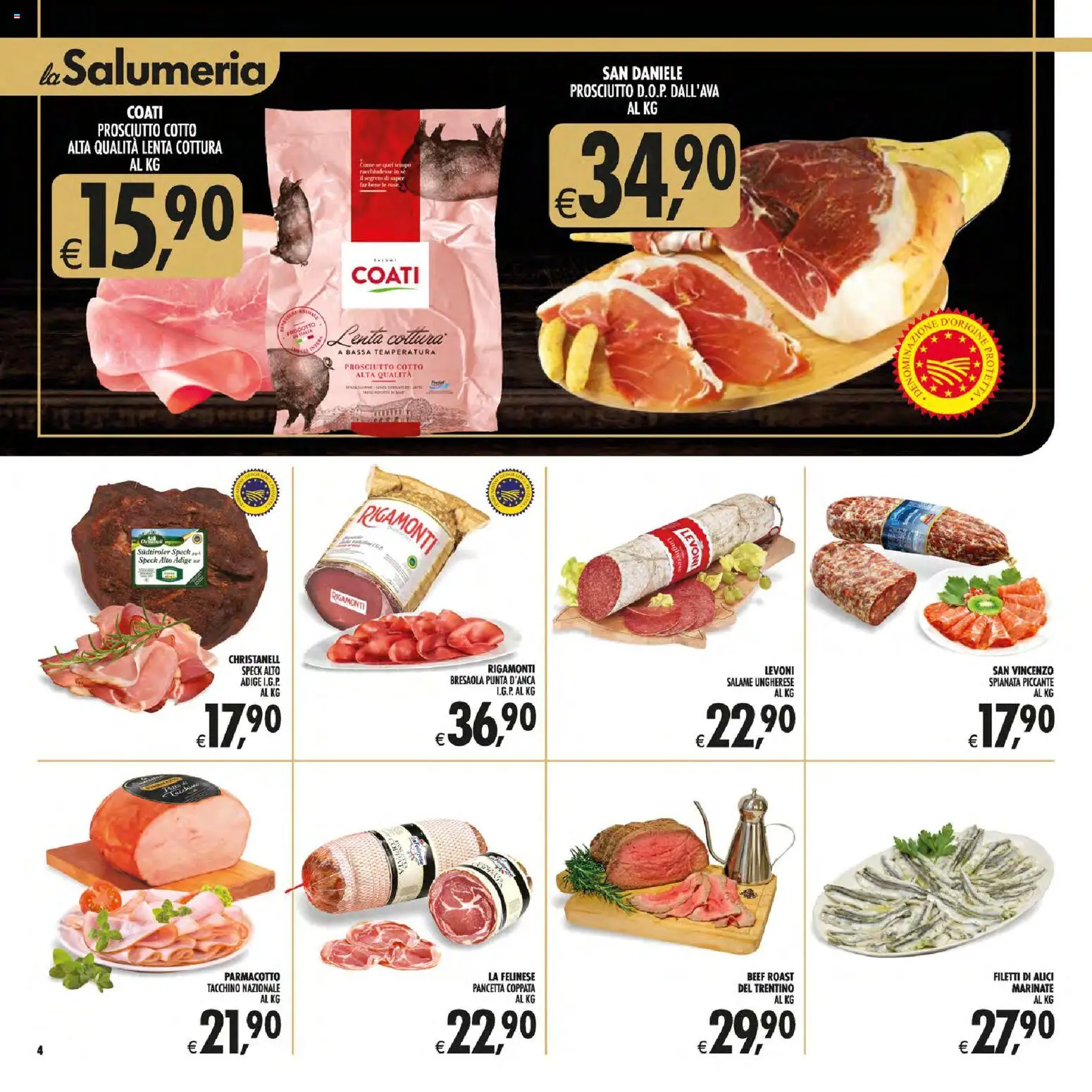 Volantino Decò del 21/08/2026 | Pagina: 4 | Prodotti: Speck, Salame, Pancetta, Prosciutto